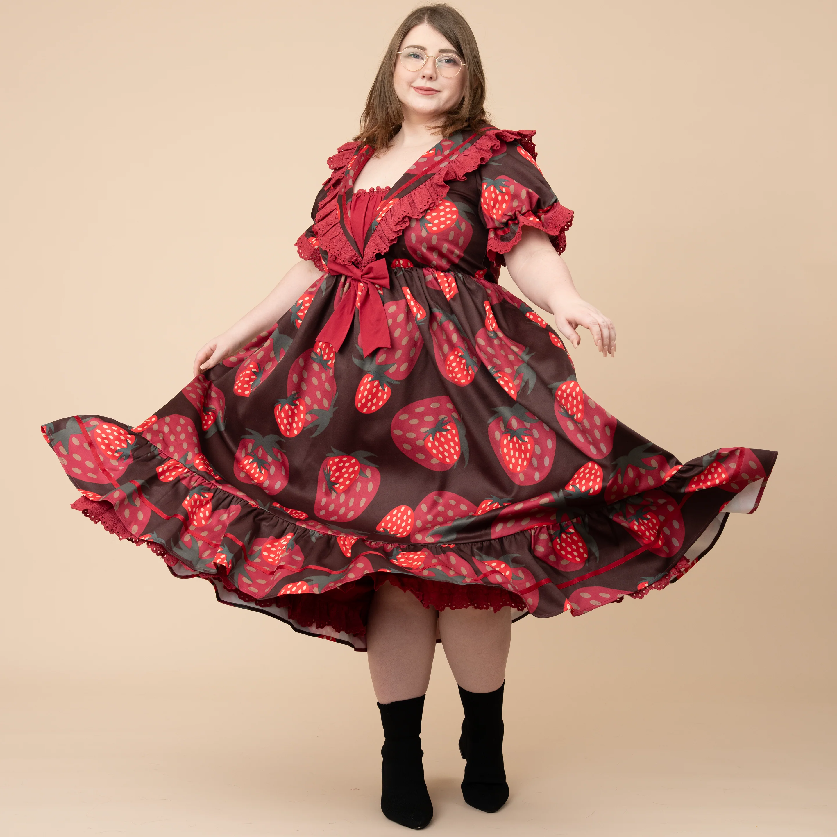 Chocolate Strawberry Cottage Dress - Image 4