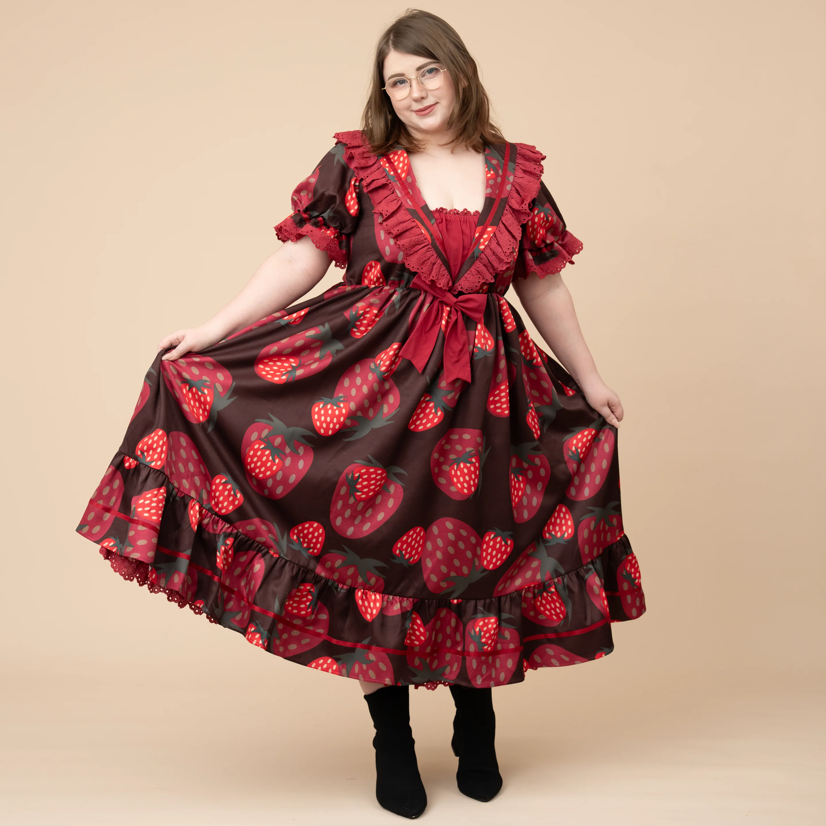 Chocolate Strawberry Cottage Dress - Image 6