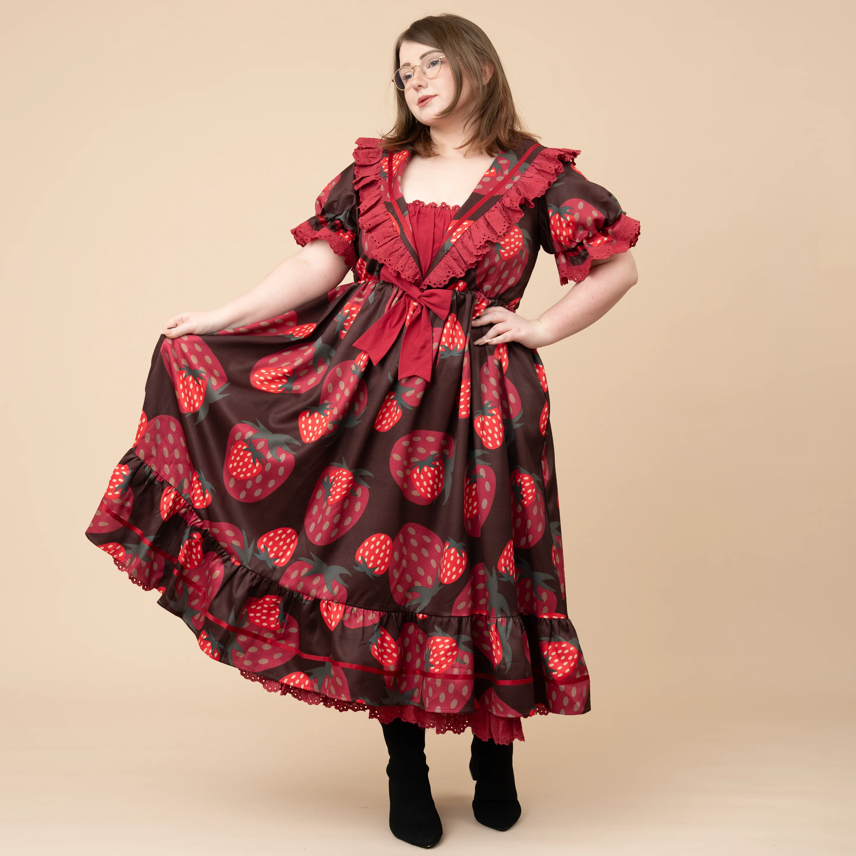 Chocolate Strawberry Cottage Dress - Image 8