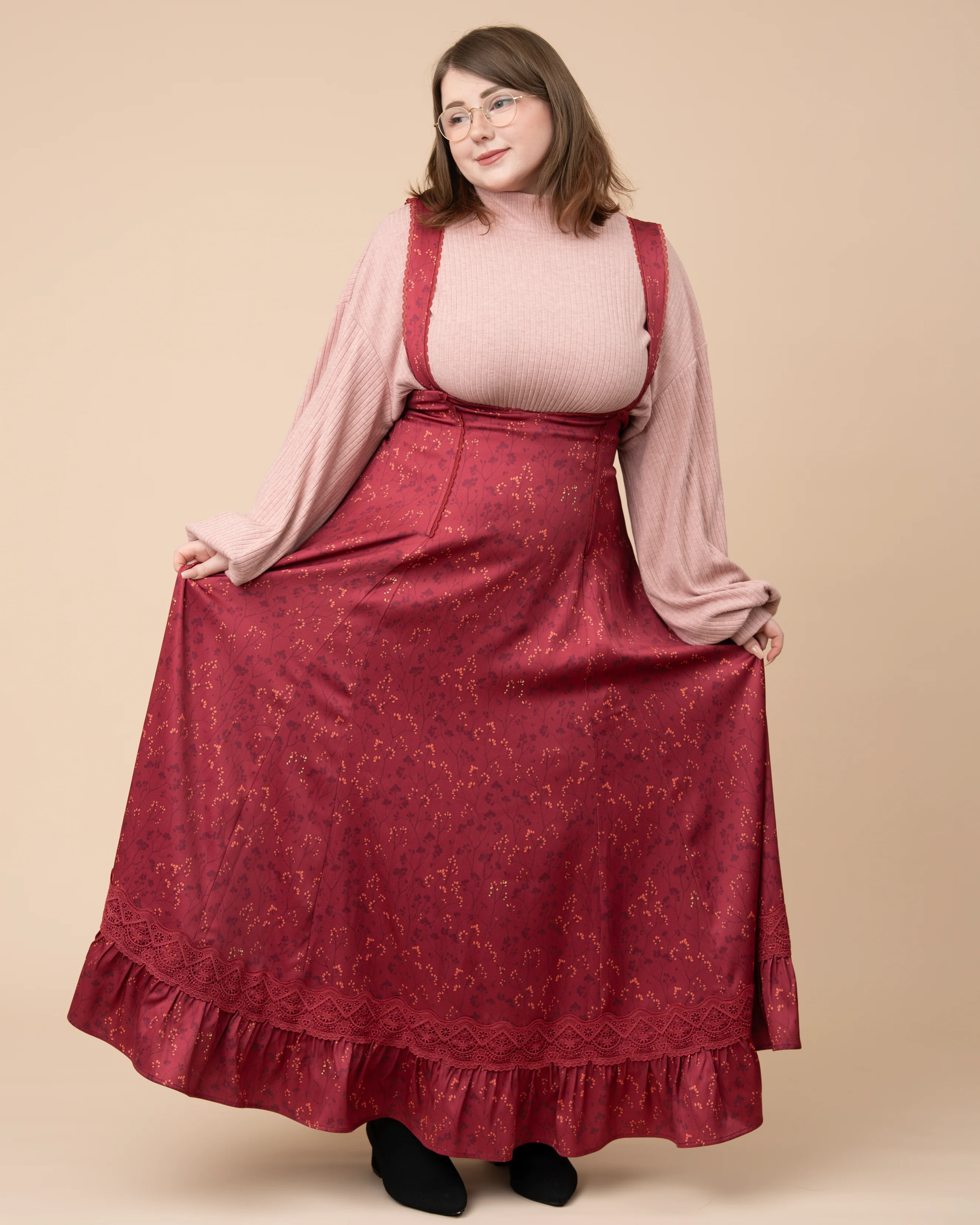 Cottage Jumperskirt in Wine