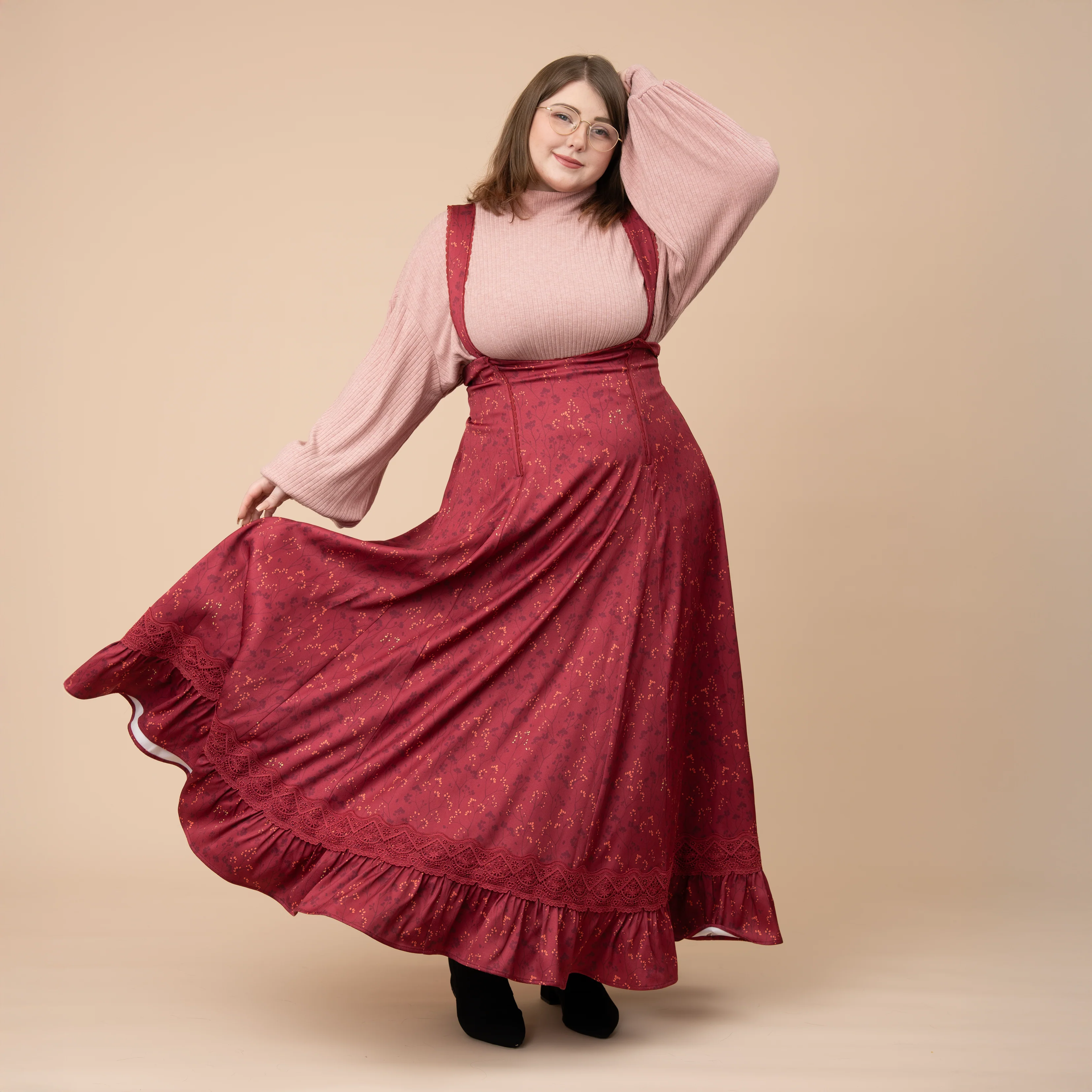 Cottage Jumperskirt in Wine - Image 10