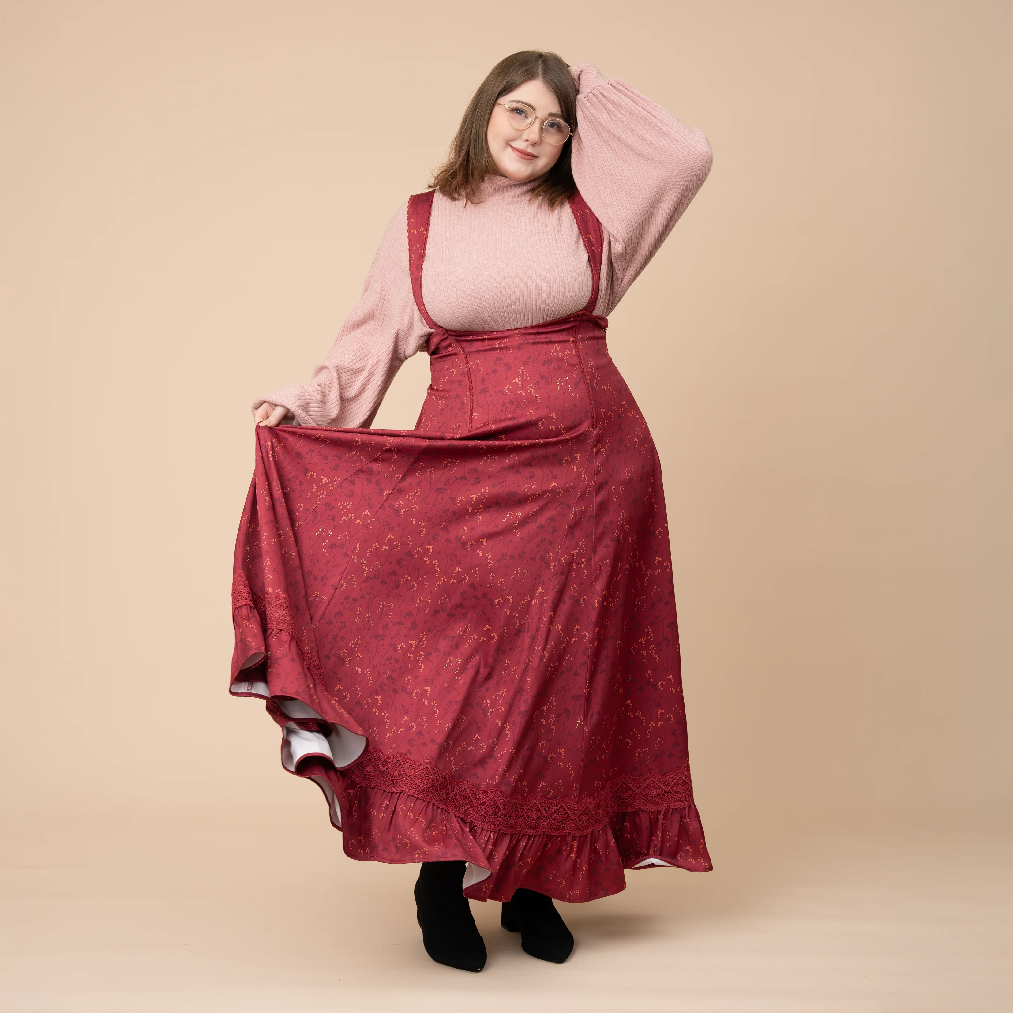 Cottage Jumperskirt in Wine - Image 11