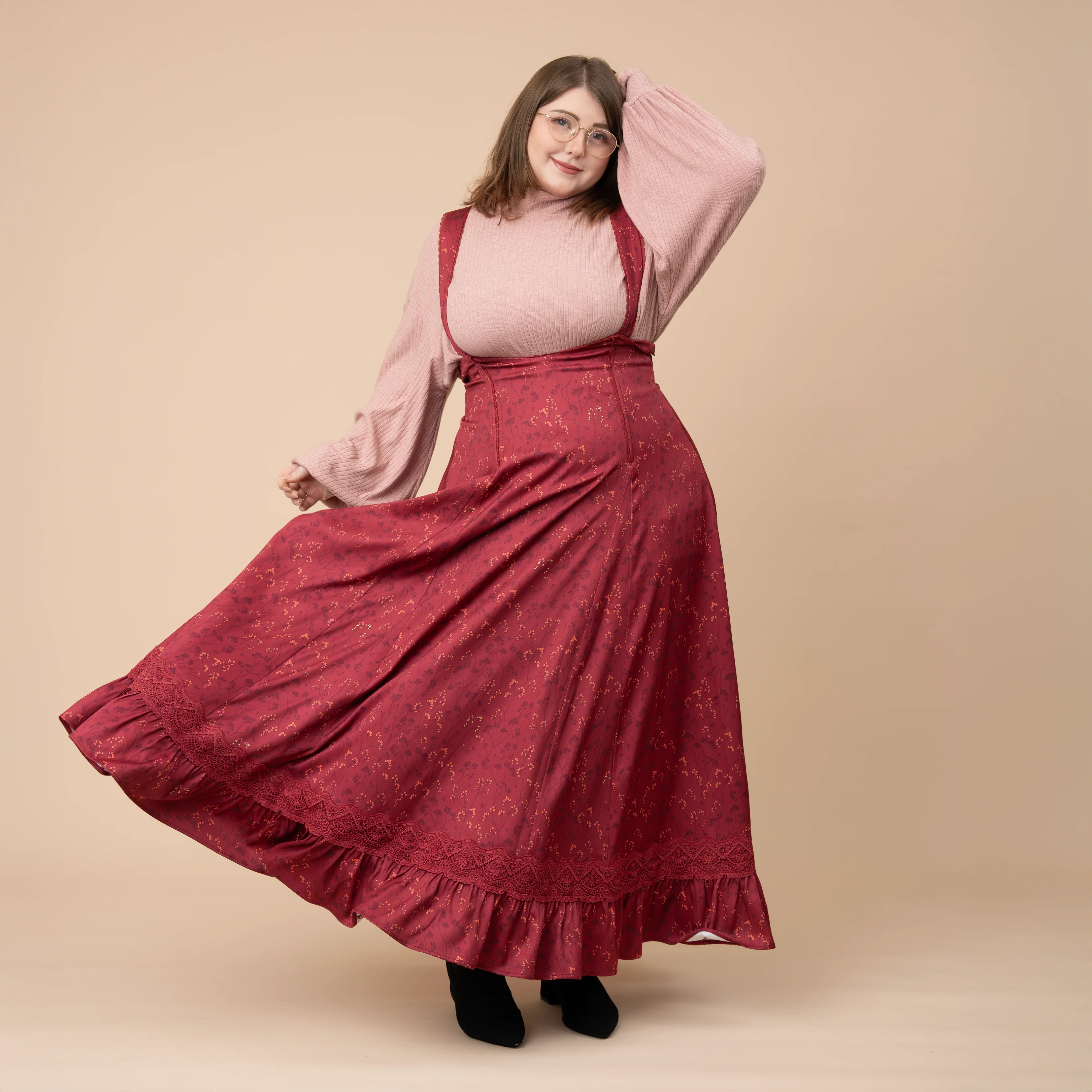 Cottage Jumperskirt in Wine - Image 12