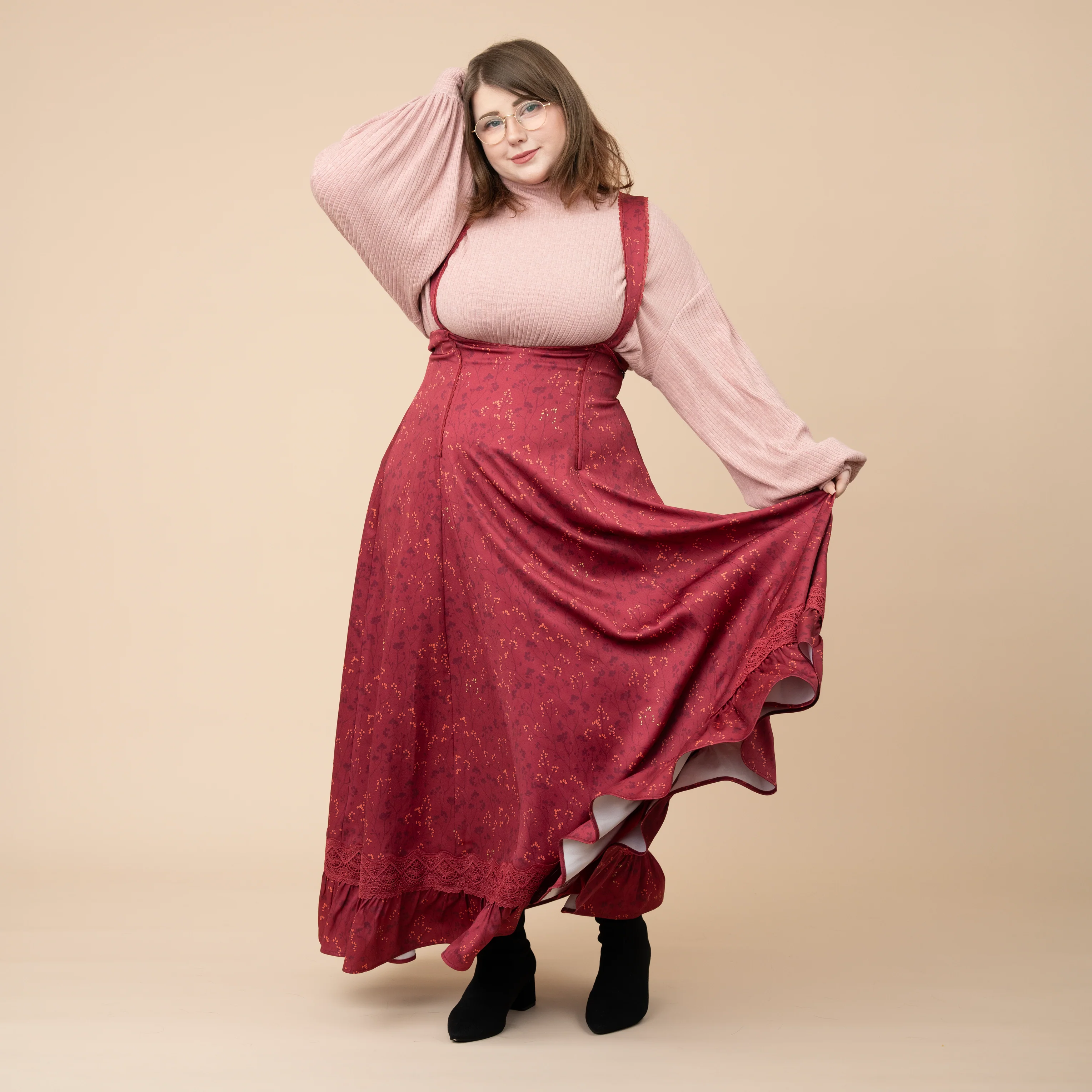 Cottage Jumperskirt in Wine - Image 13
