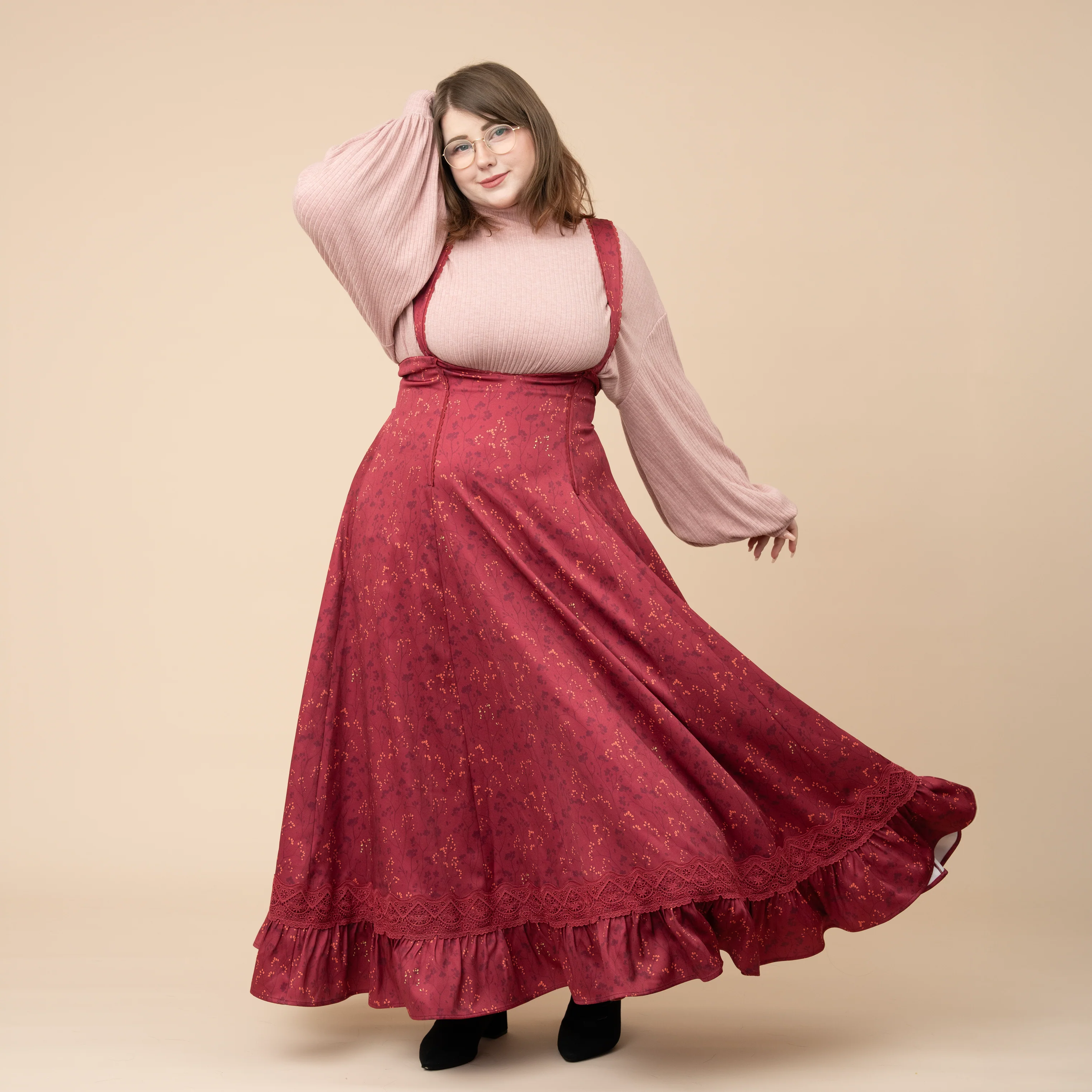 Cottage Jumperskirt in Wine - Image 14