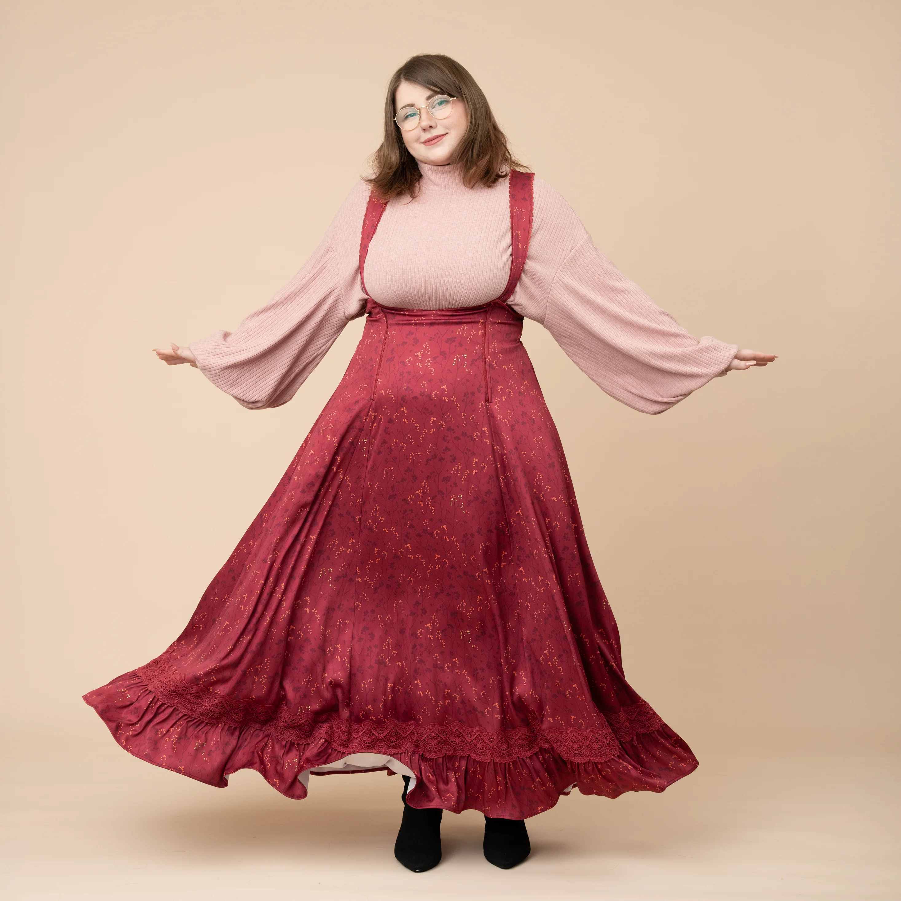Cottage Jumperskirt in Wine - Image 15