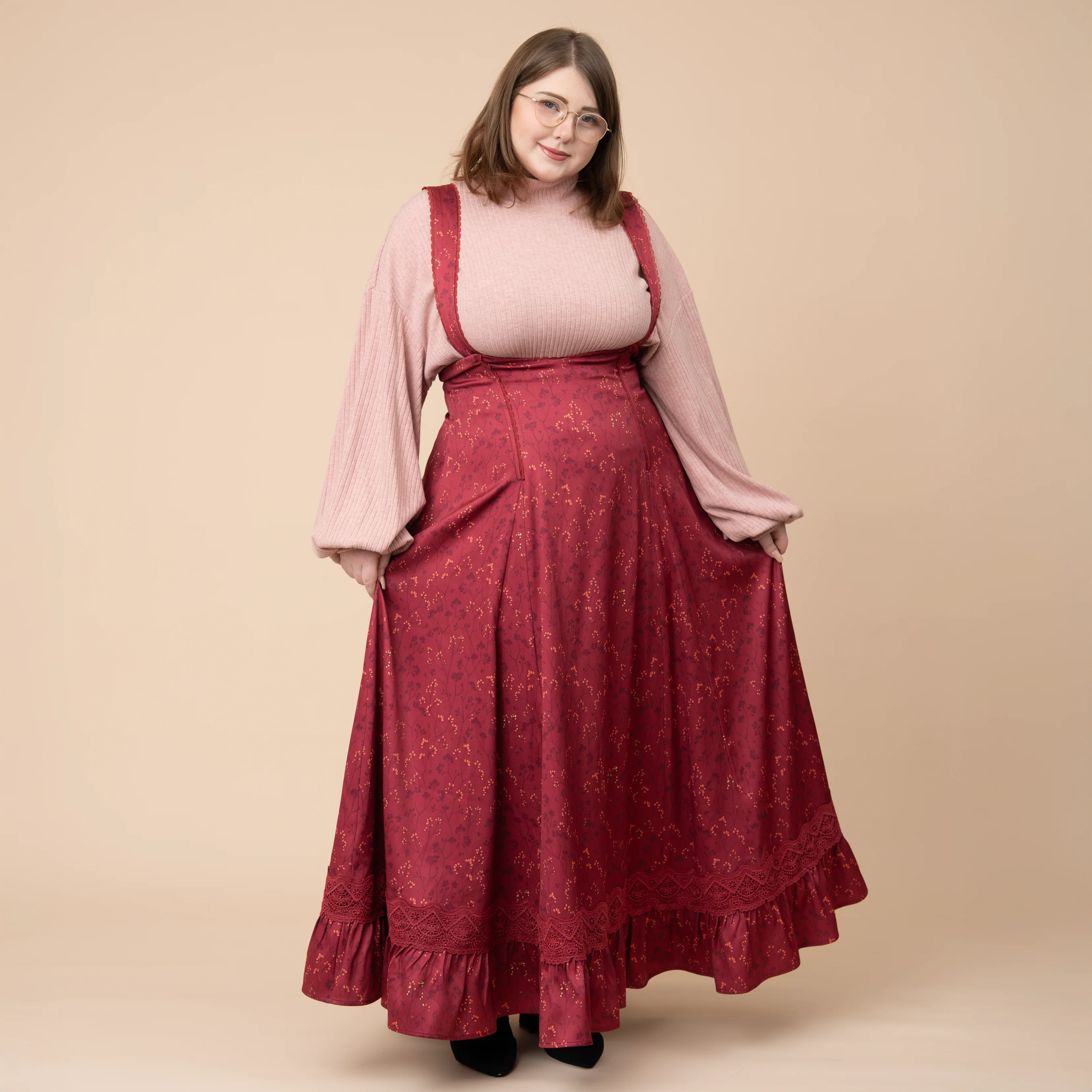 Cottage Jumperskirt in Wine - Image 3