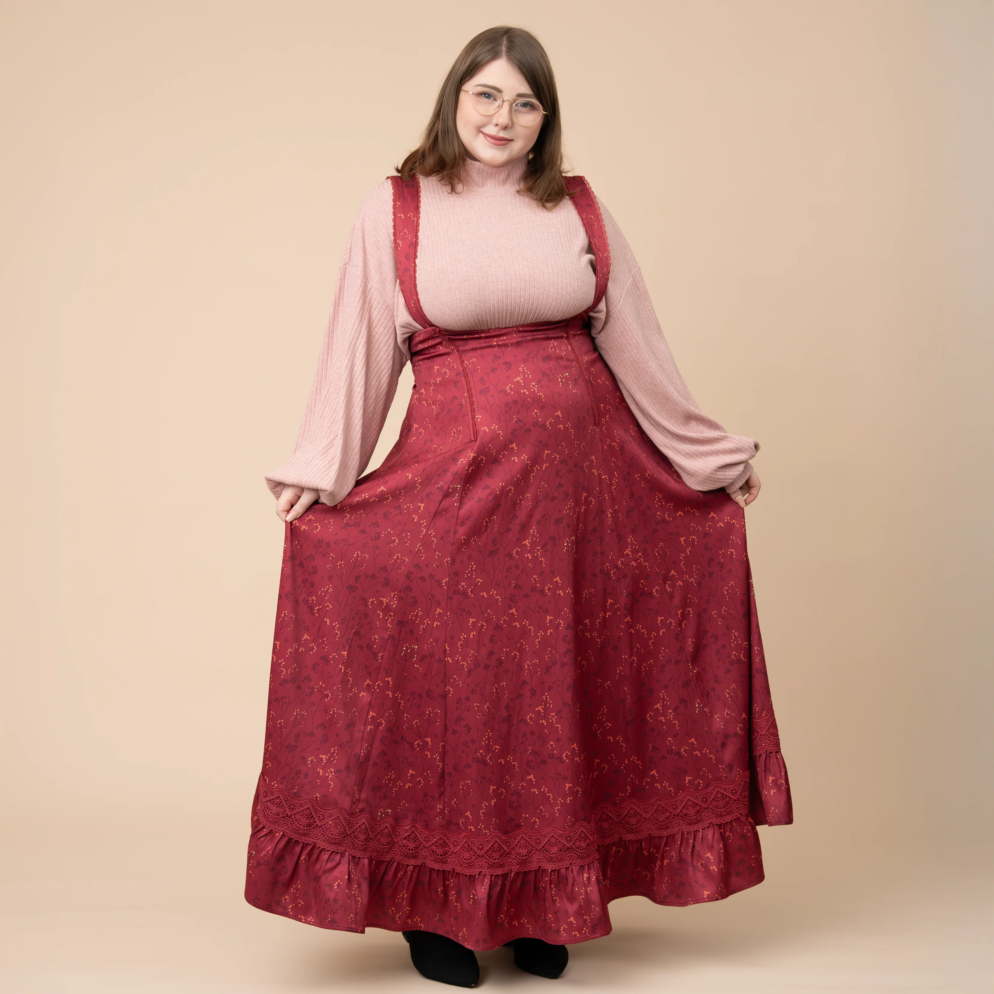 Cottage Jumperskirt in Wine - Image 4