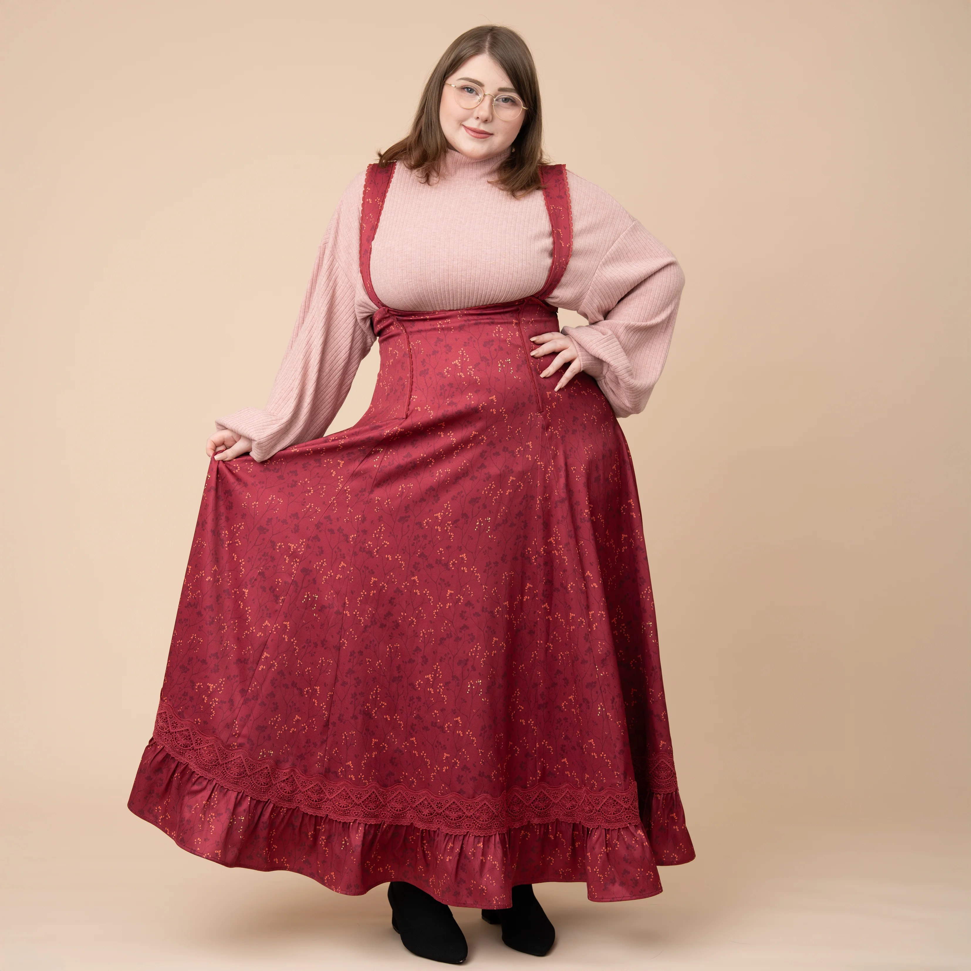 Cottage Jumperskirt in Wine - Image 5