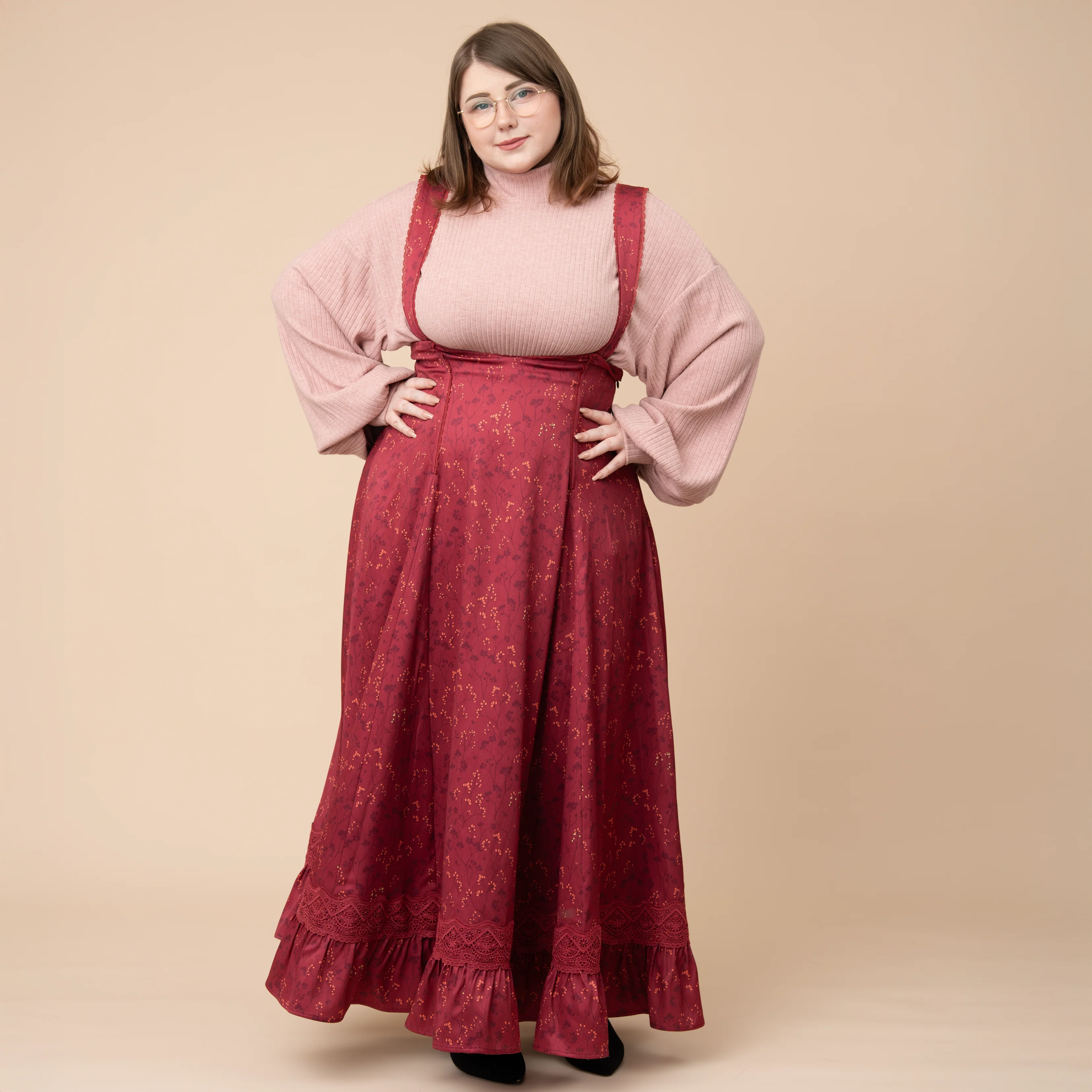 Cottage Jumperskirt in Wine - Image 6