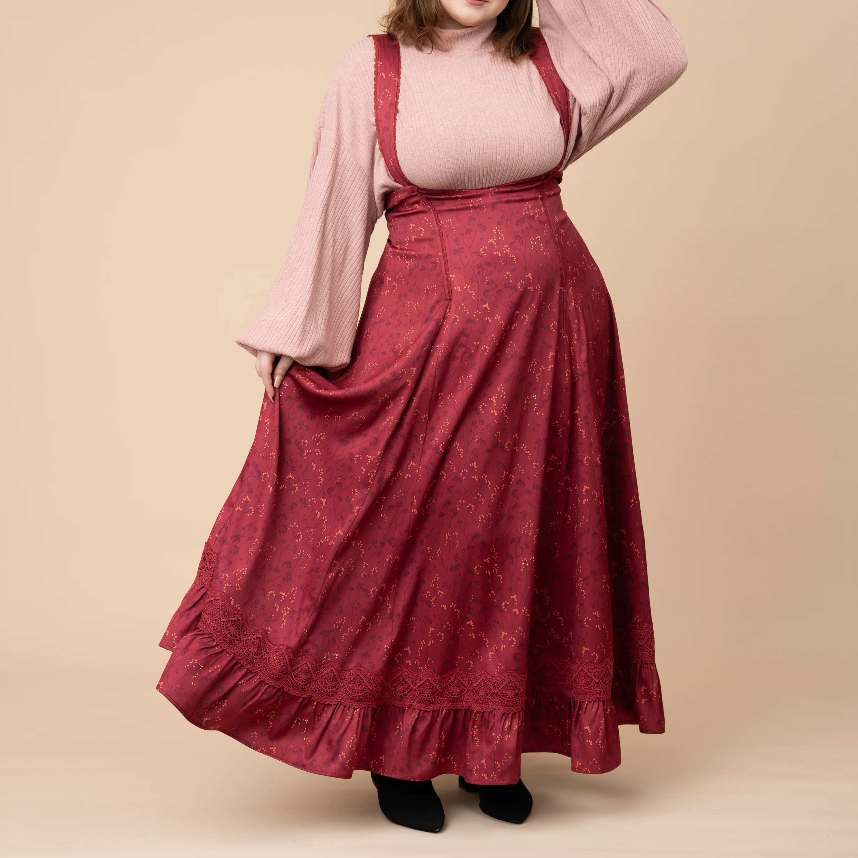 Cottage Jumperskirt in Wine - Image 9