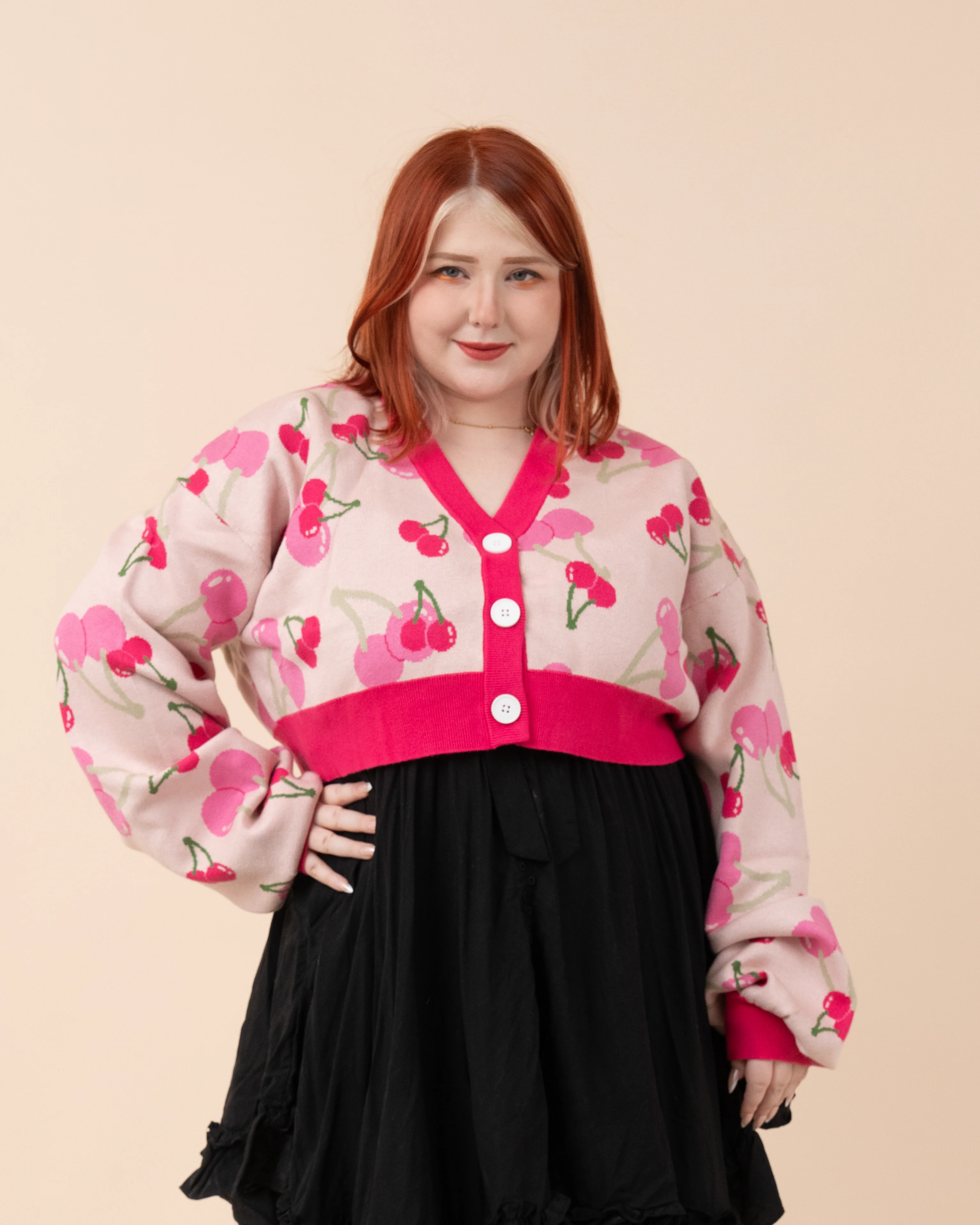 Cropped Cherry Cardigan - Image 2