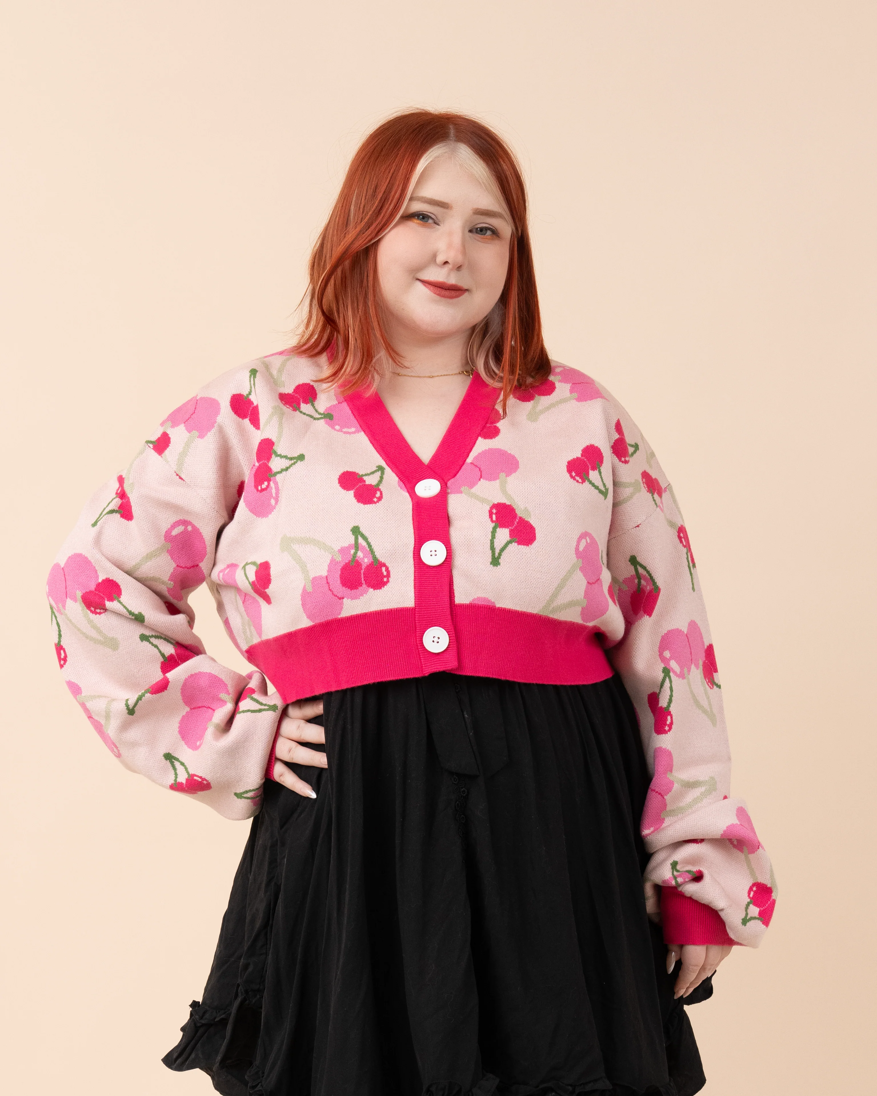 Cropped Cherry Cardigan - Image 3