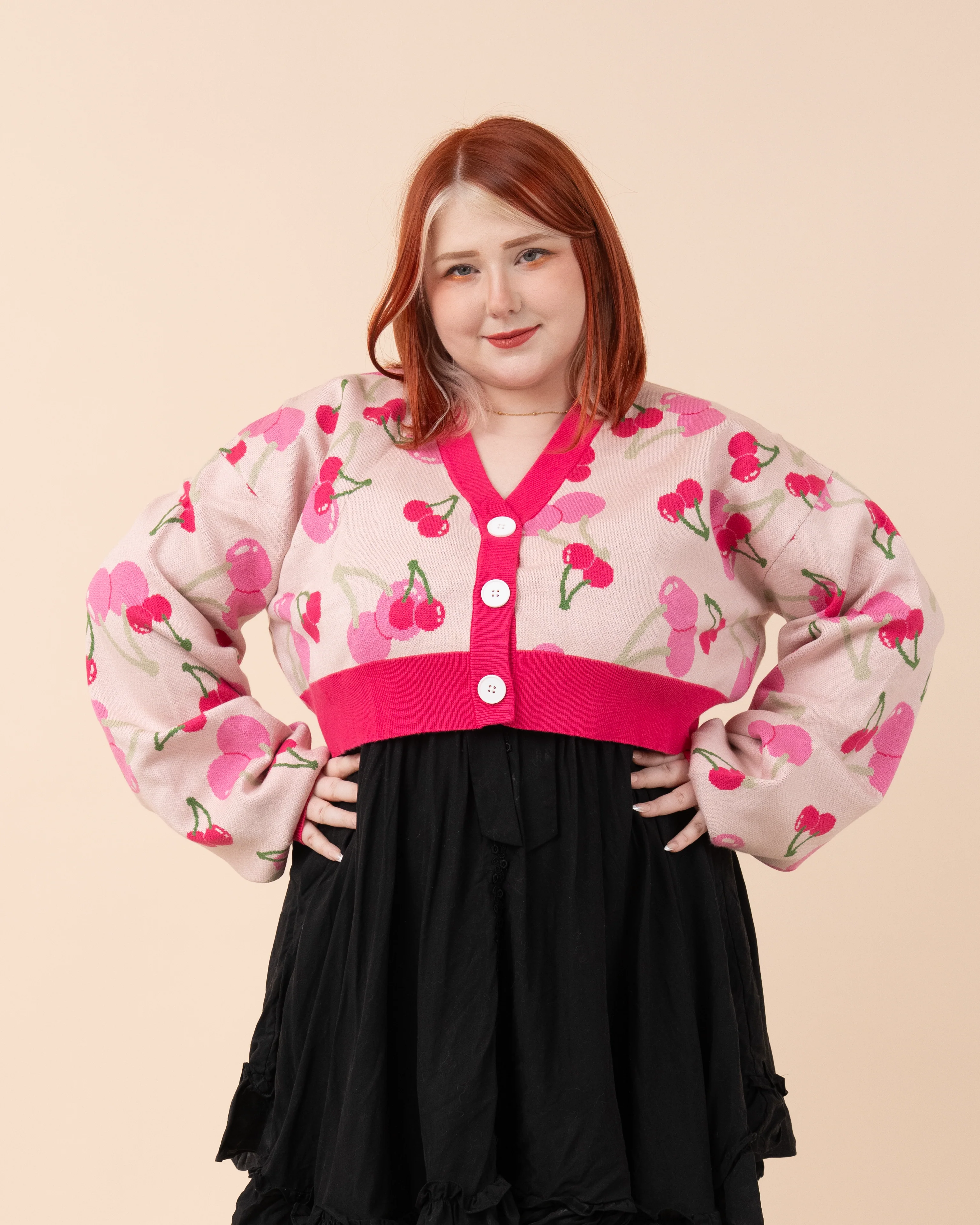Cropped Cherry Cardigan - Image 4
