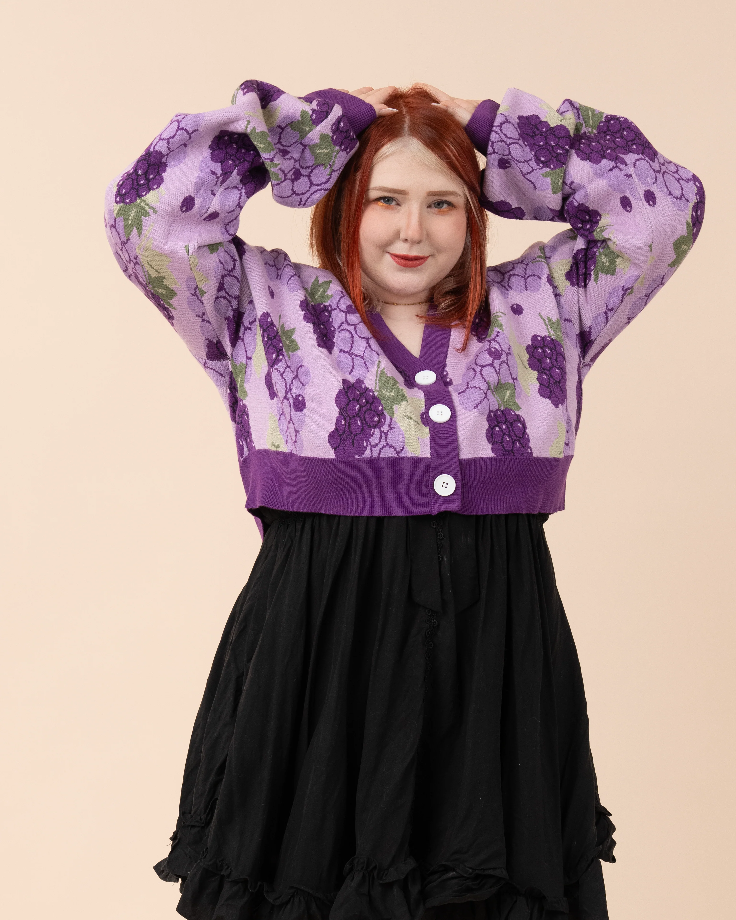 Cropped Grape Cardigan - Image 7