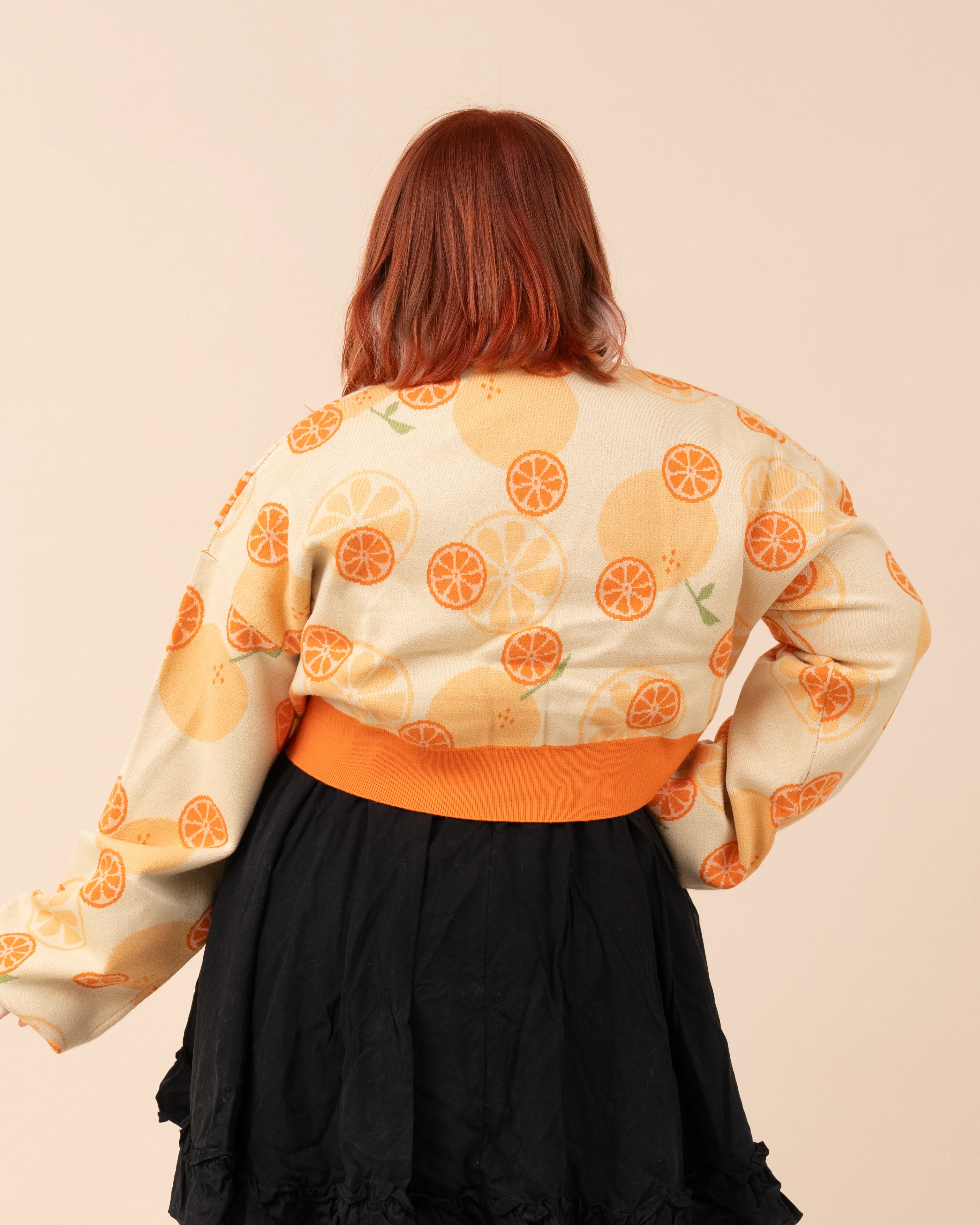 Cropped Orange Cardigan - Image 6