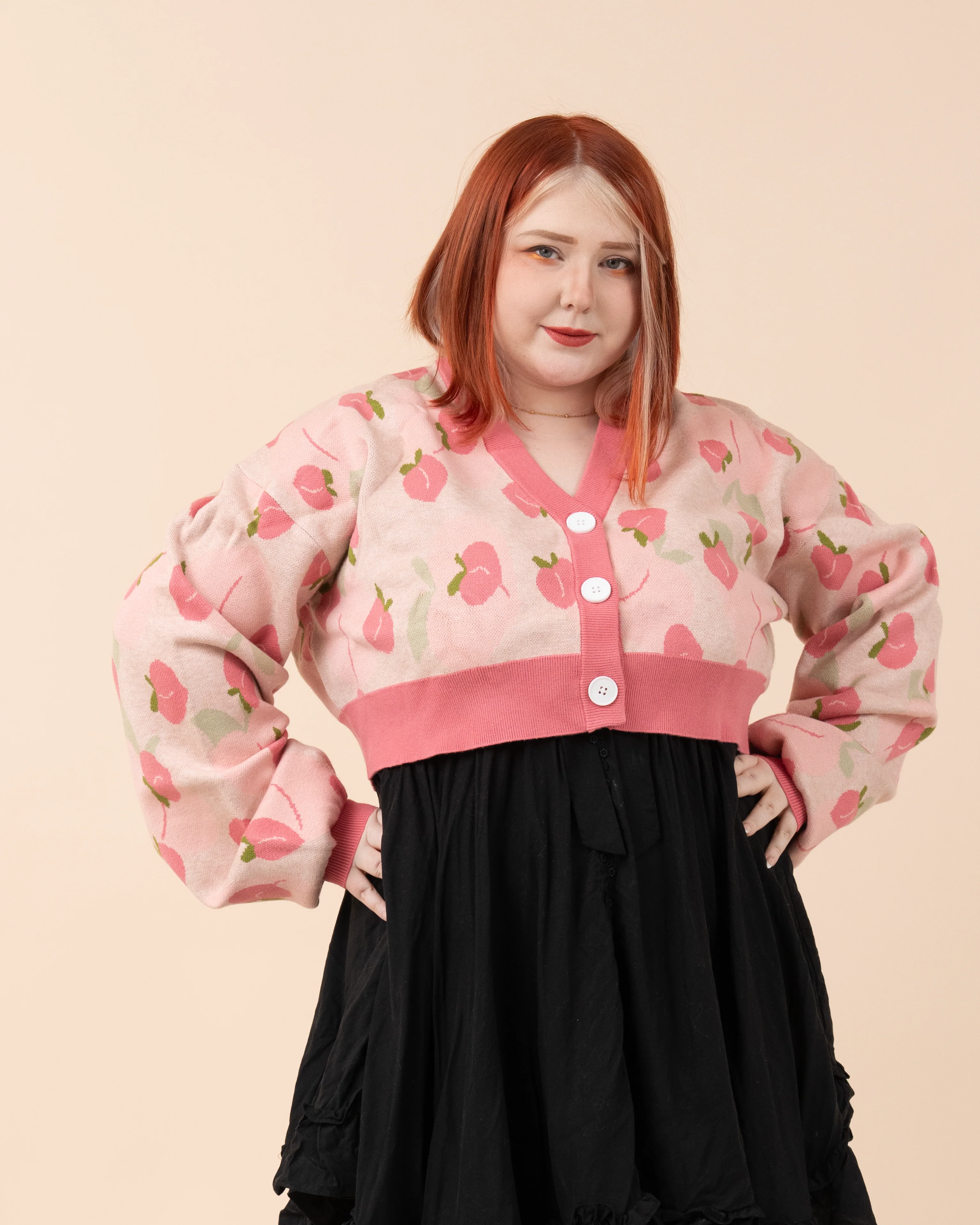 Cropped Peach Cardigan - Image 4