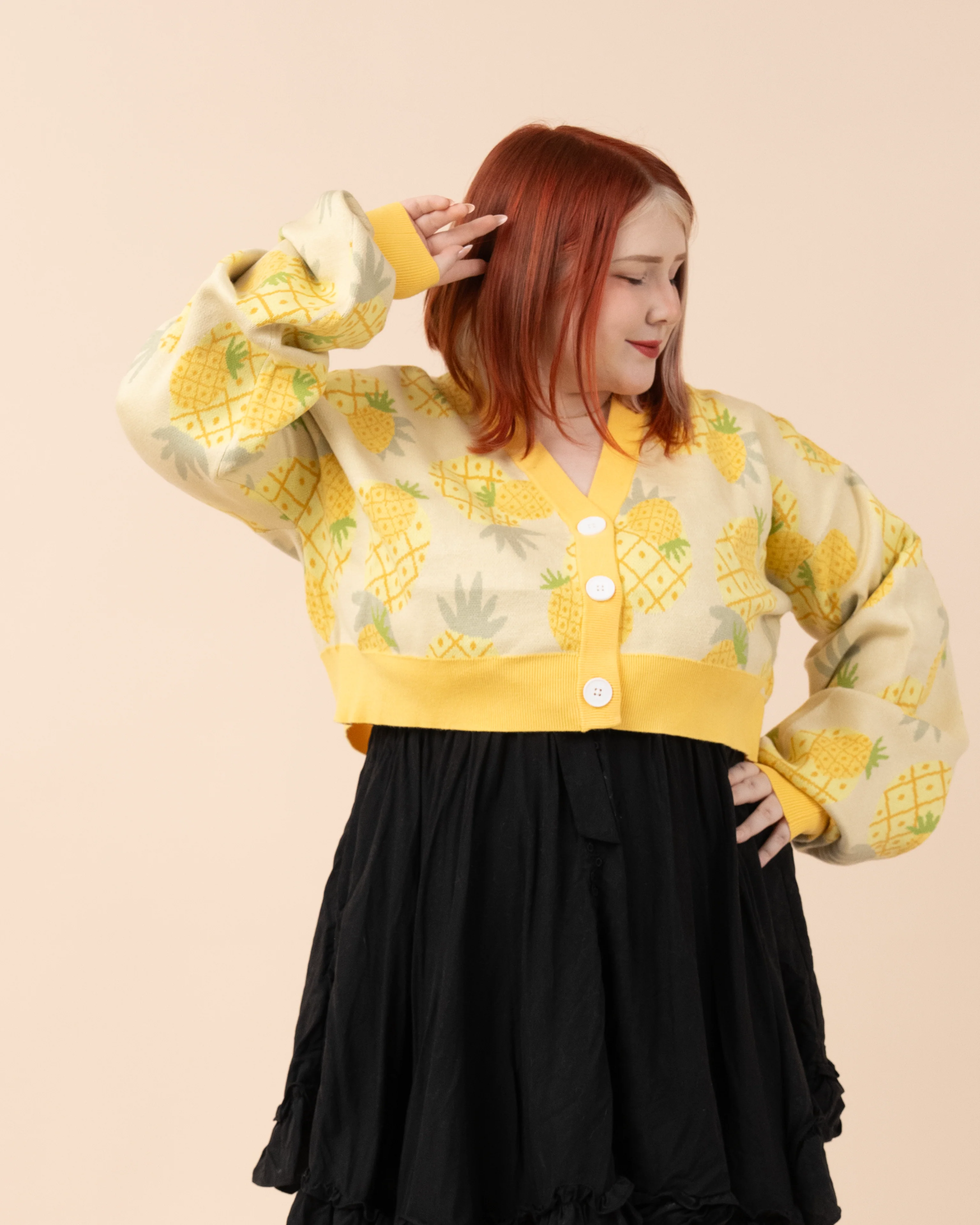 Cropped Pineapple Cardigan - Image 6