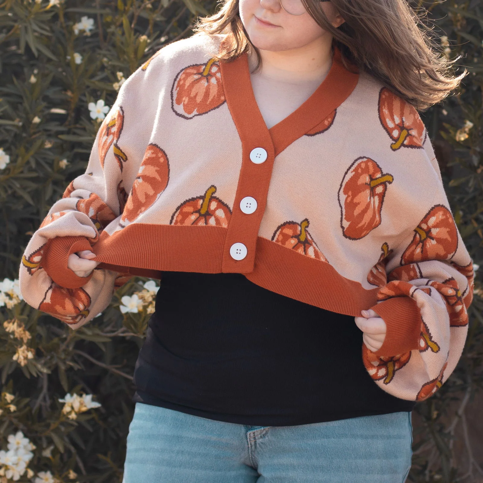 Cropped Pumpkin Patch Cardigan - Image 10