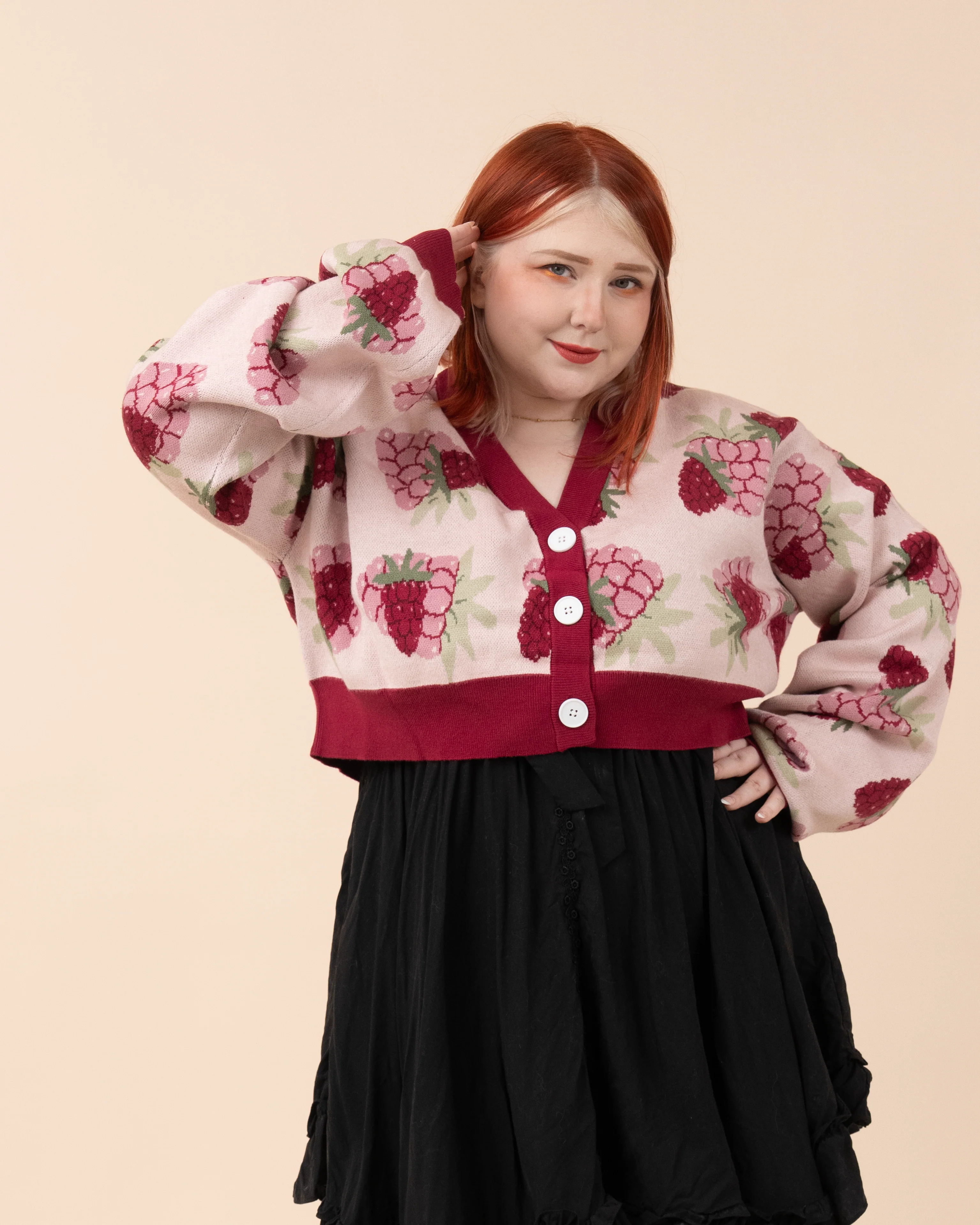 Cropped Raspberry Cardigan - Image 3