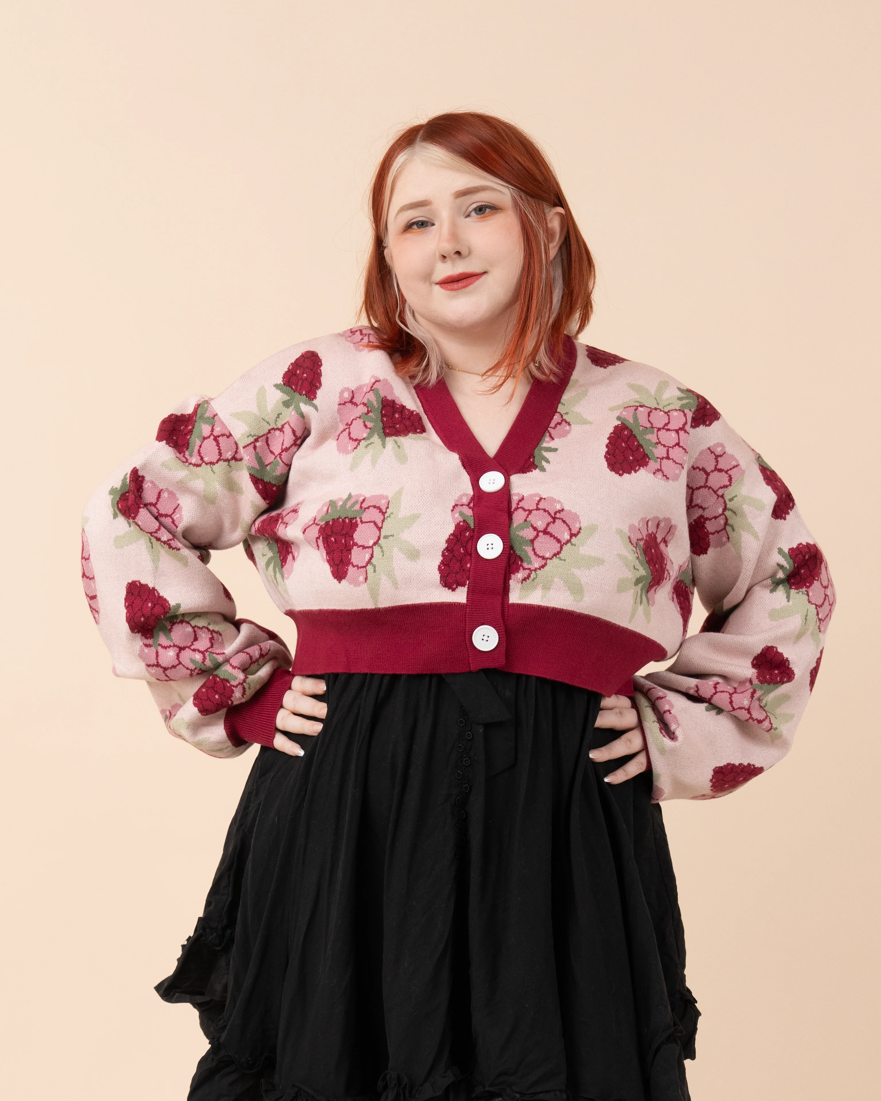 Cropped Raspberry Cardigan - Image 4
