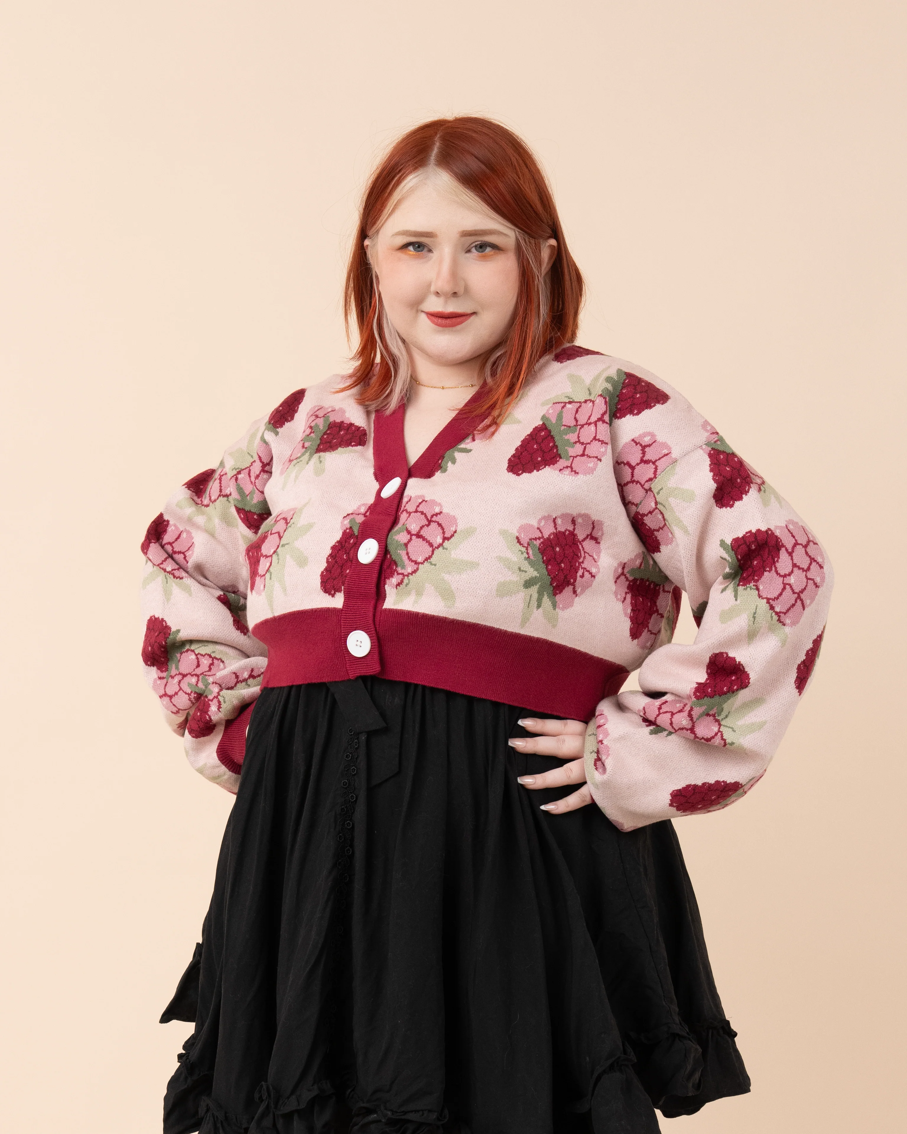 Cropped Raspberry Cardigan - Image 5