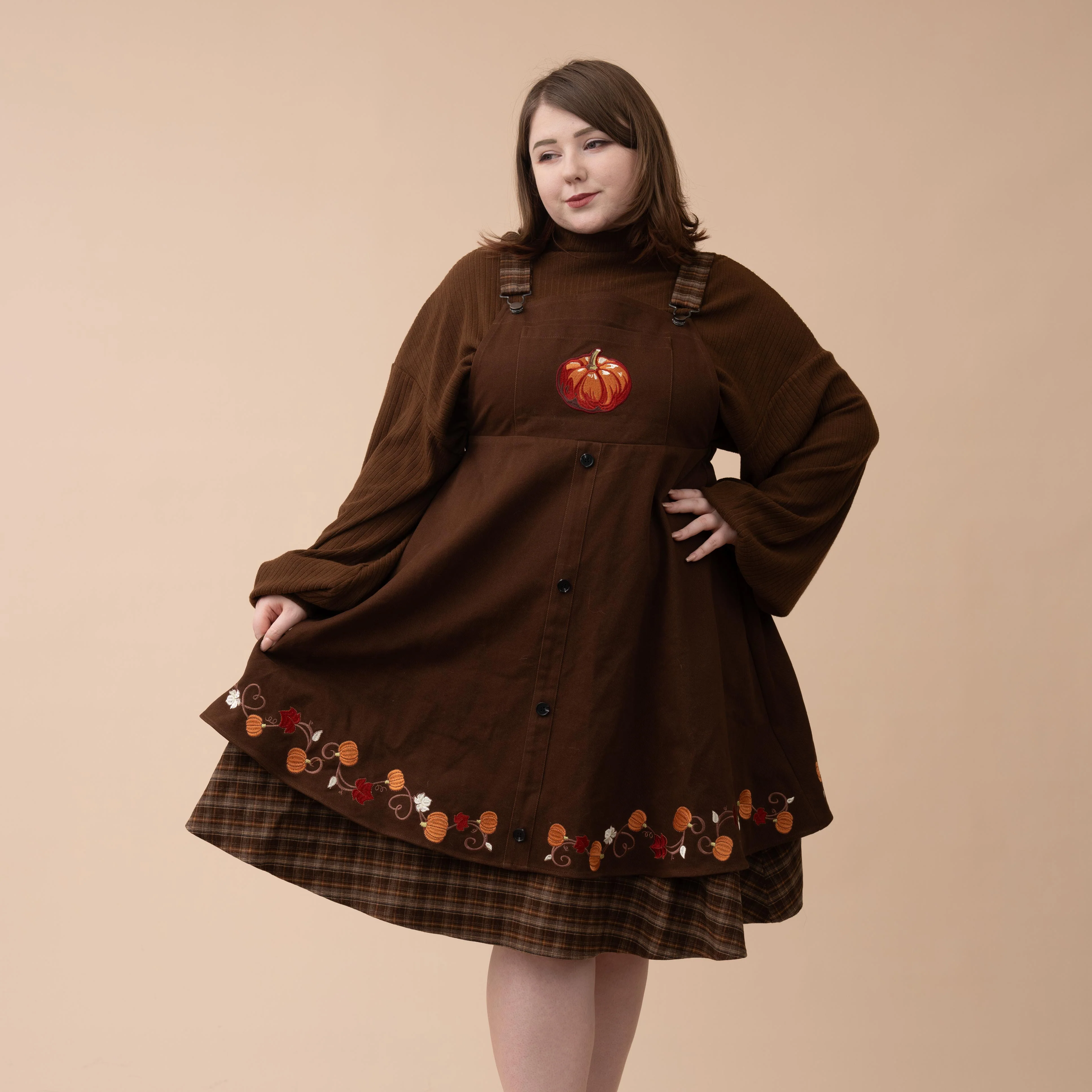 Fall Pumpkin Overalls Dress - Image 10