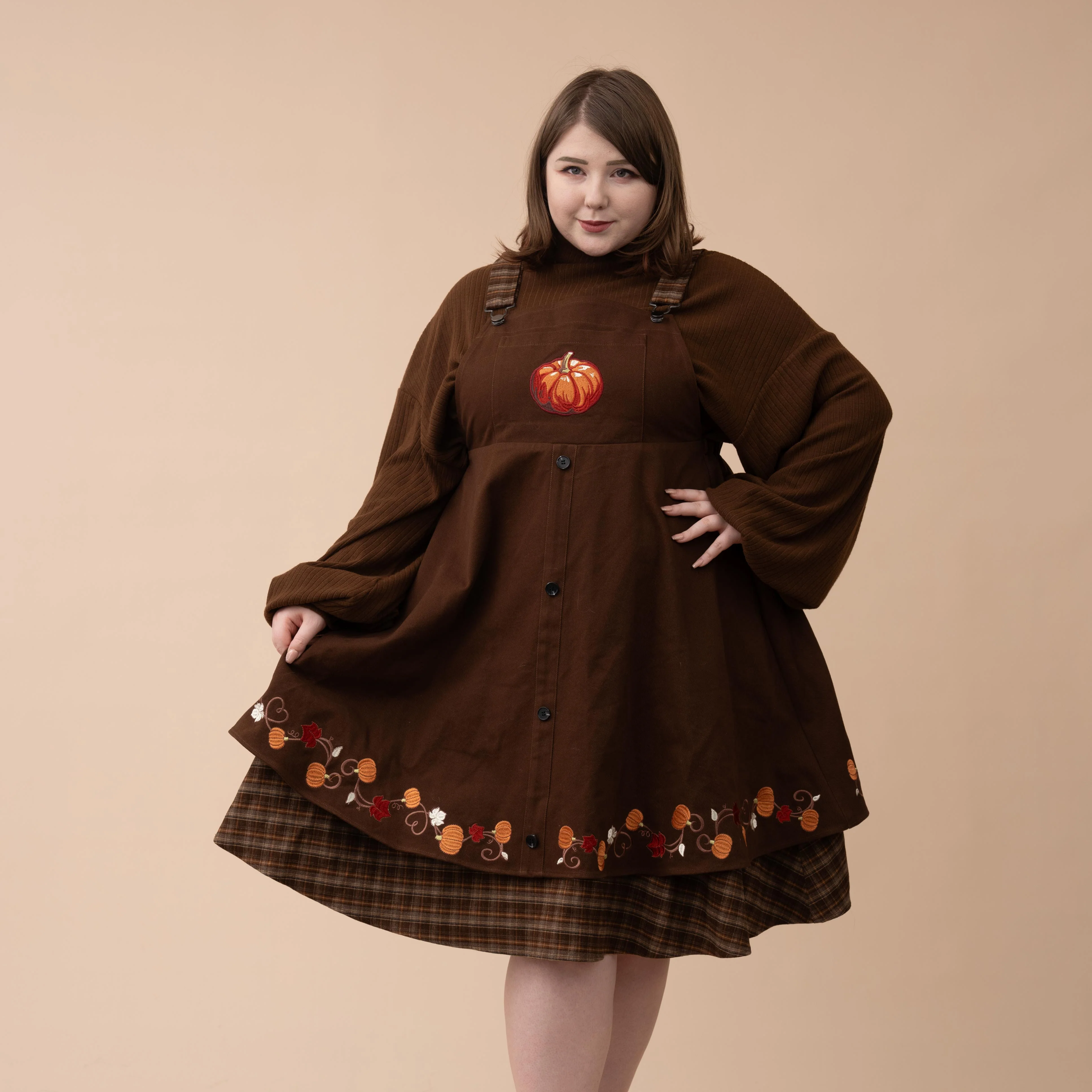 Fall Pumpkin Overalls Dress - Image 11