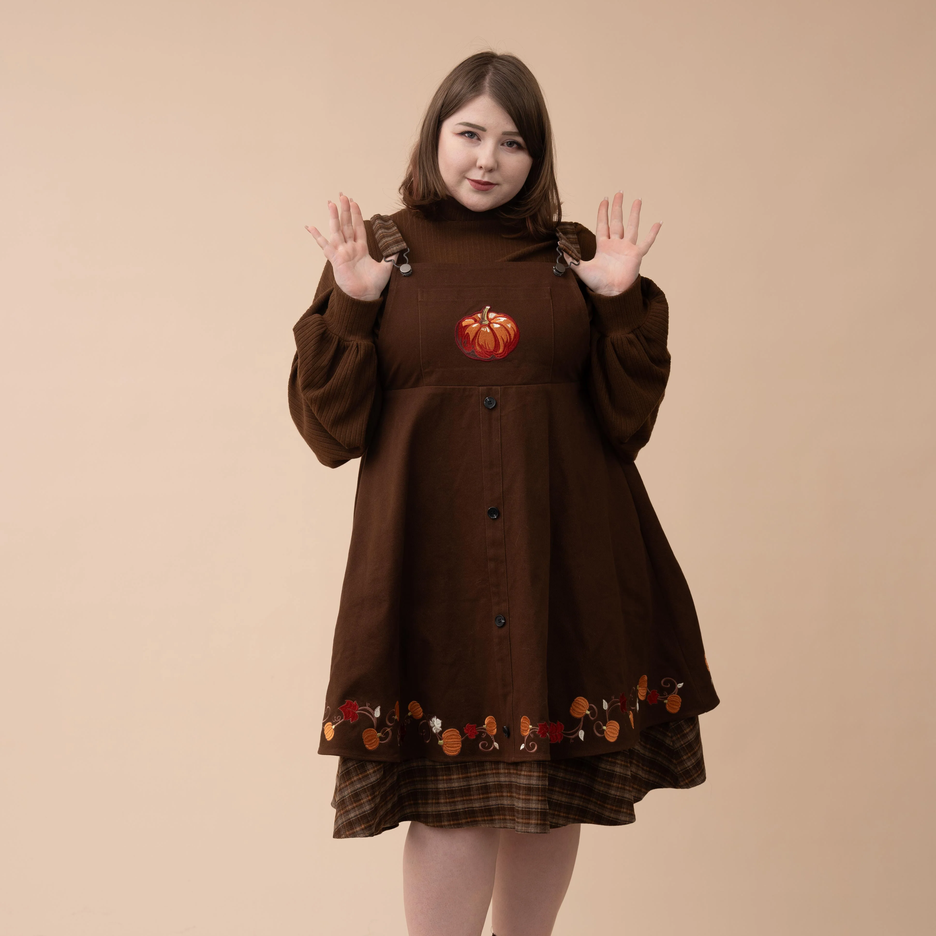 Fall Pumpkin Overalls Dress - Image 12