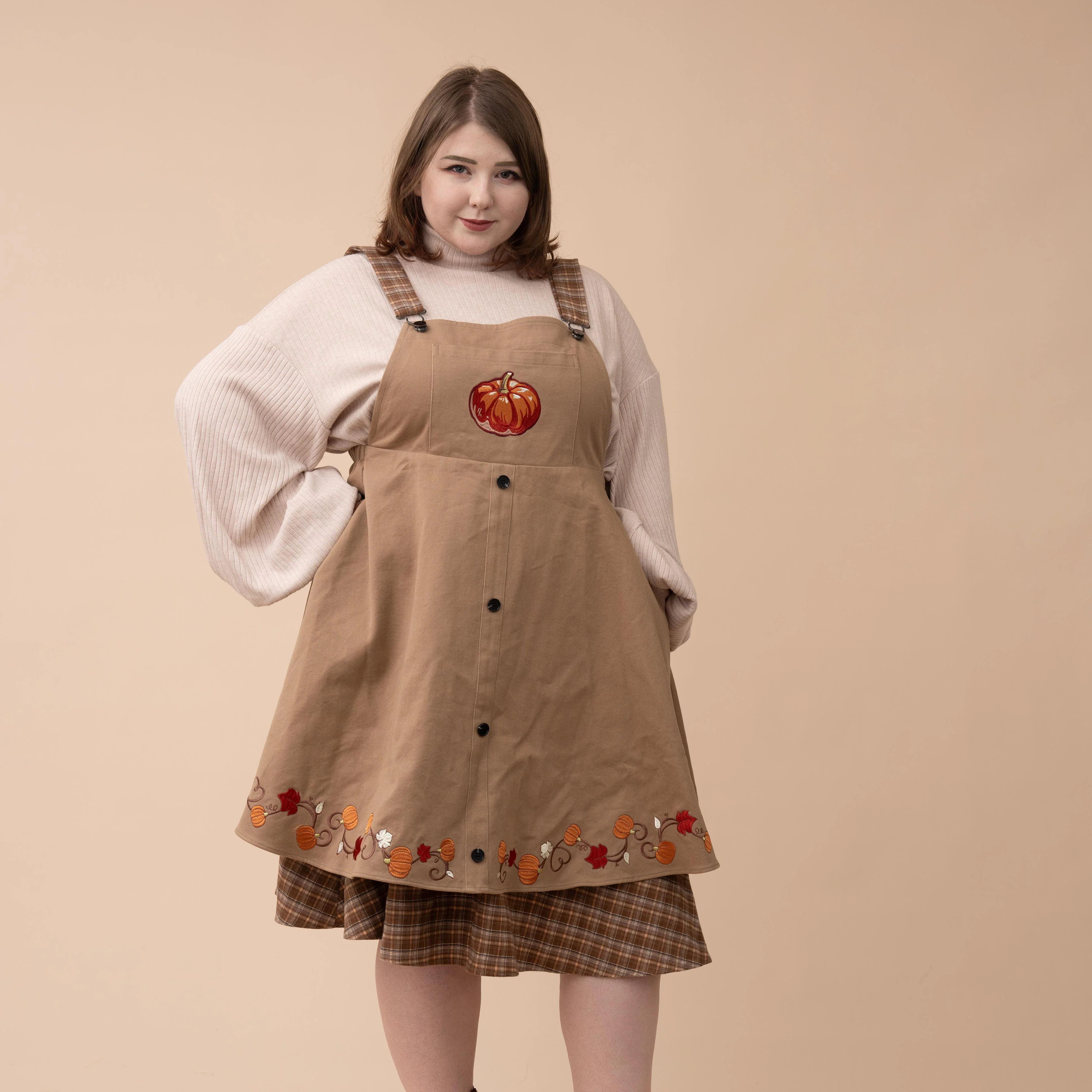 Fall Pumpkin Overalls Dress - Image 19