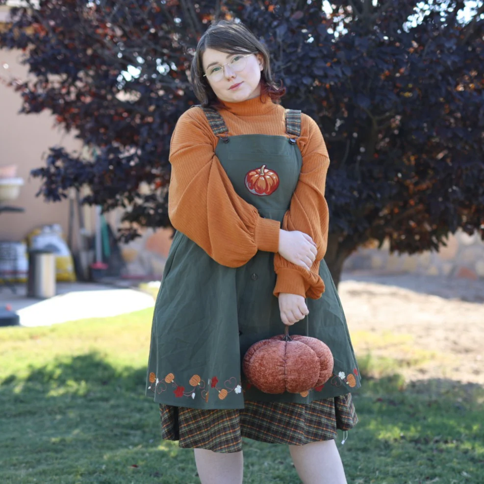 Fall Pumpkin Overalls Dress - Image 22