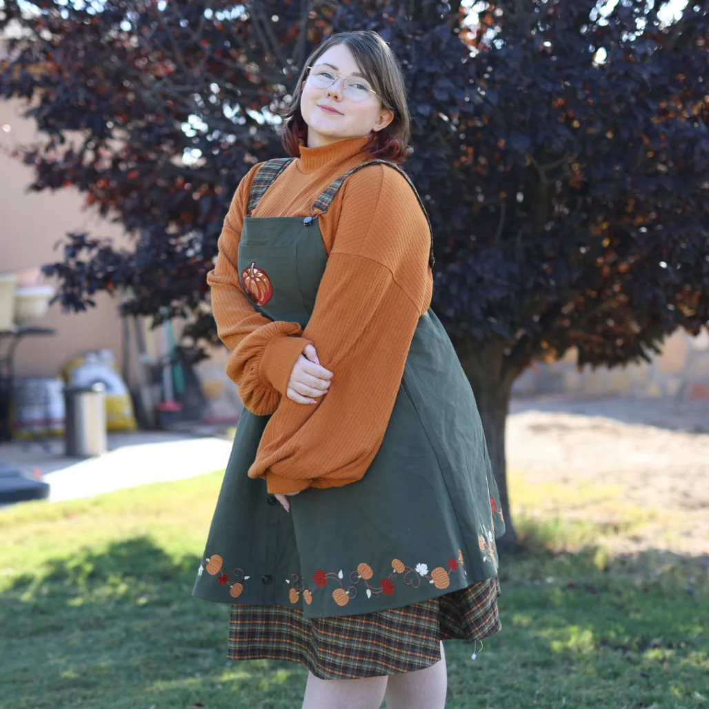 Fall Pumpkin Overalls Dress - Image 24