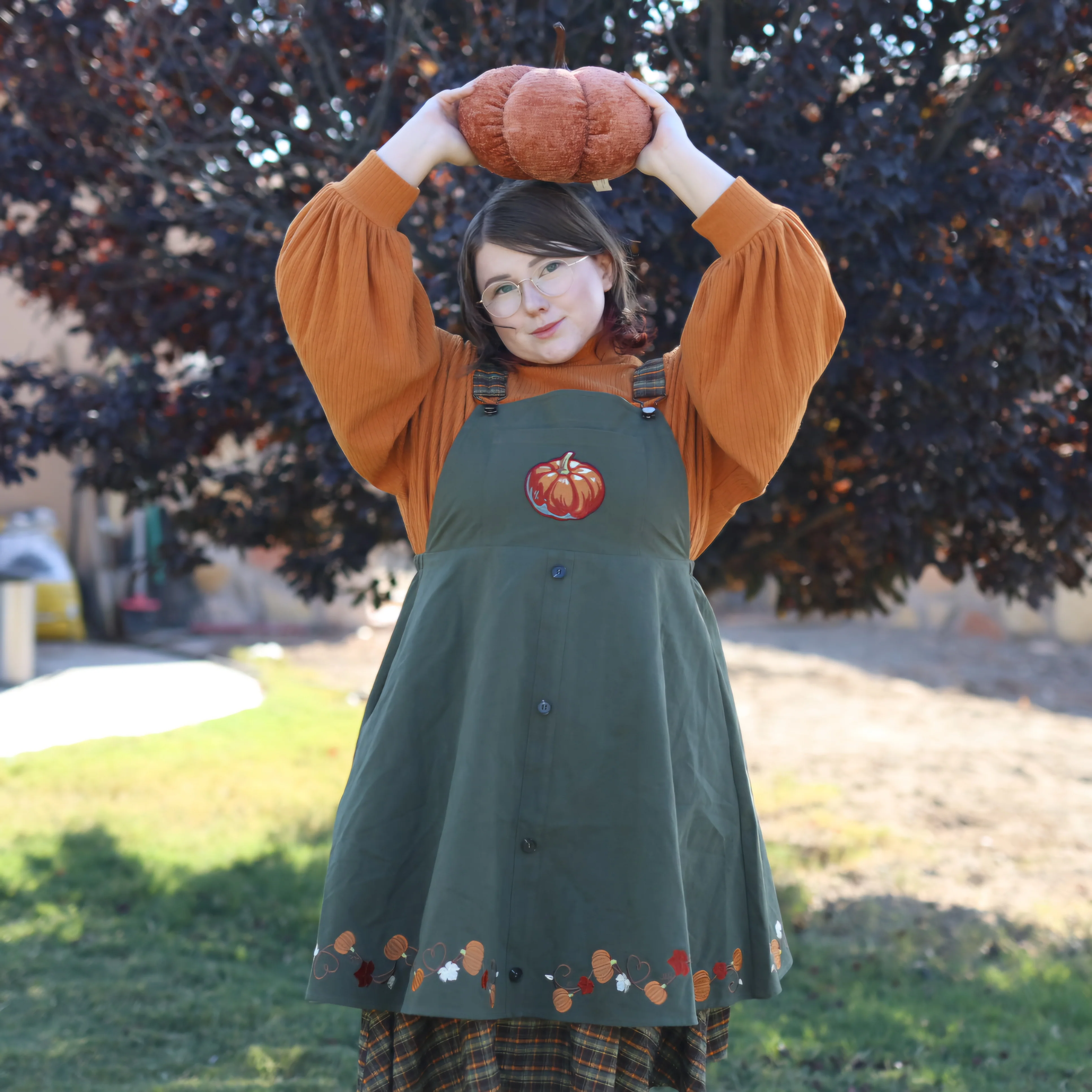 Fall Pumpkin Overalls Dress - Image 30