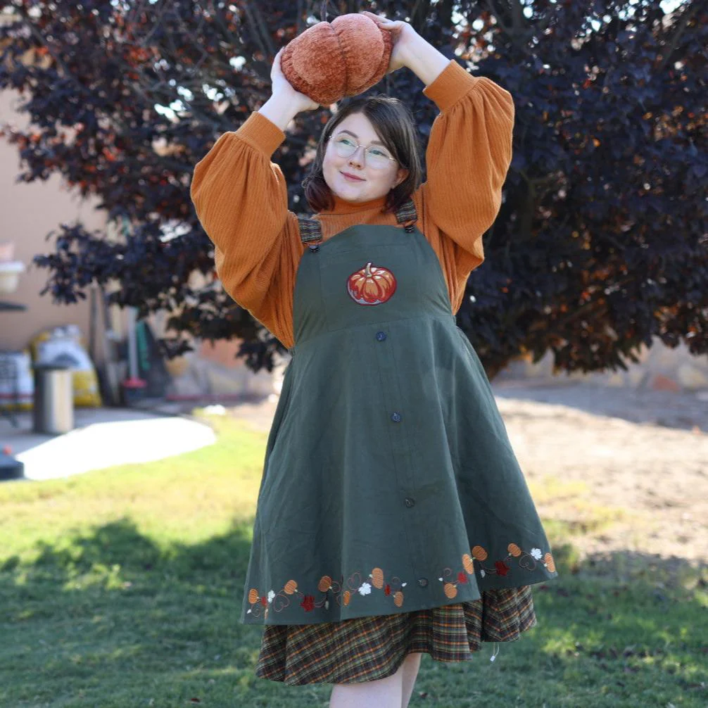 Fall Pumpkin Overalls Dress - Image 31