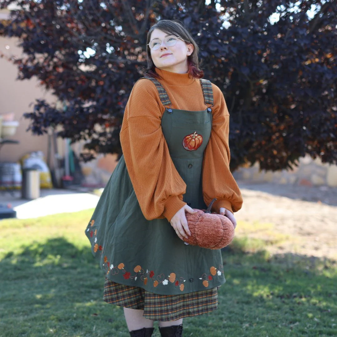 Fall Pumpkin Overalls Dress - Image 33