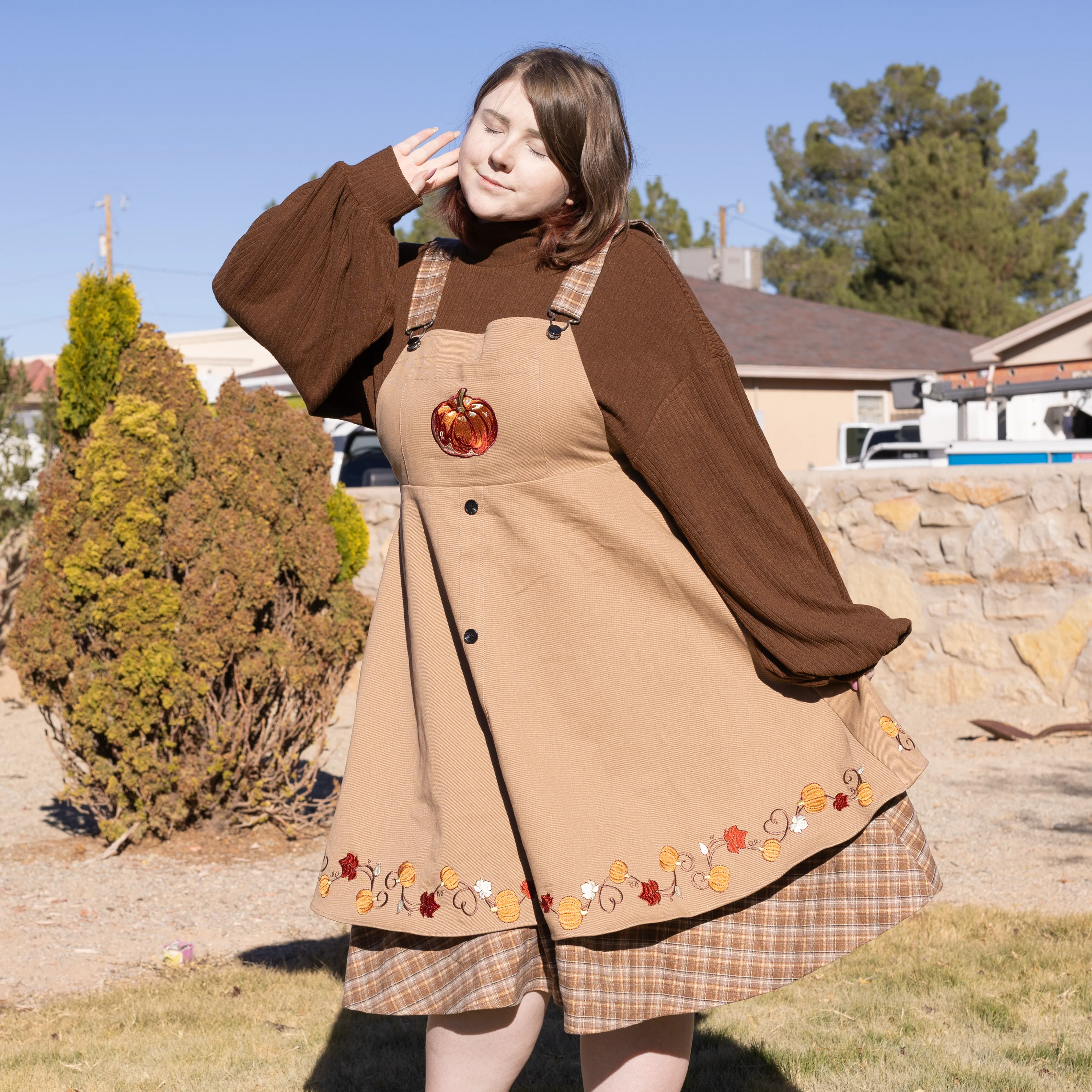 Fall Pumpkin Overalls Dress - Image 37