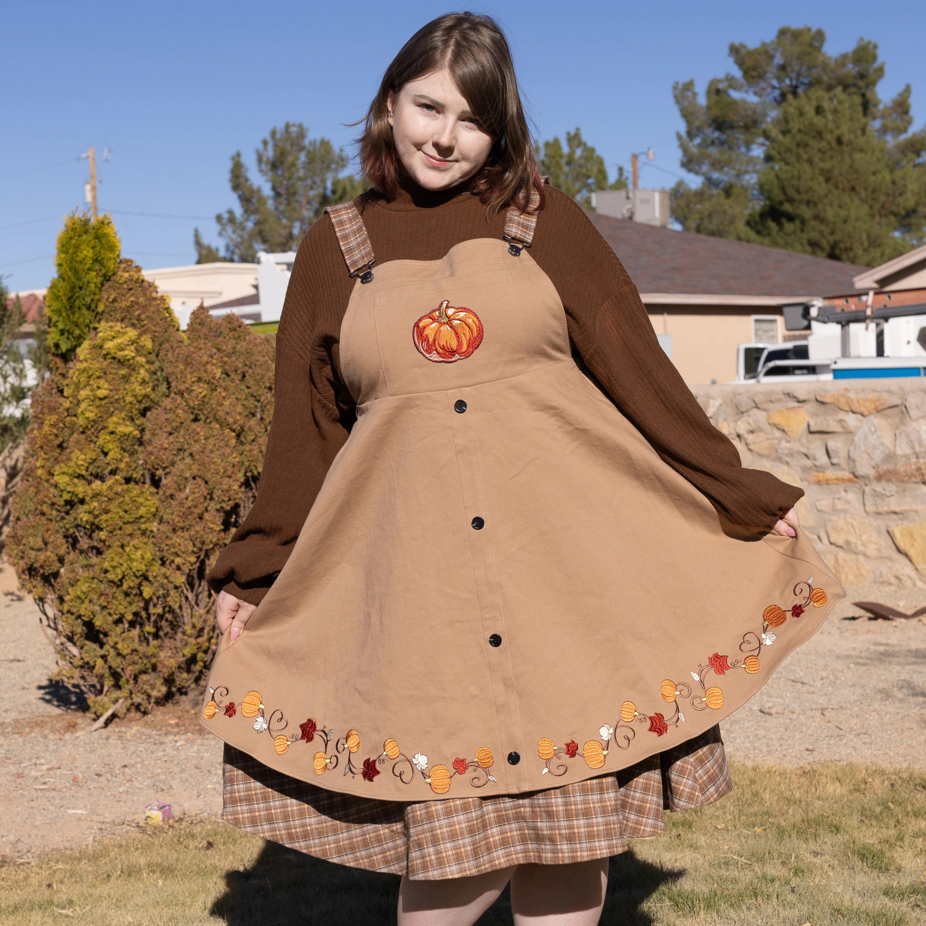 Fall Pumpkin Overalls Dress - Image 40
