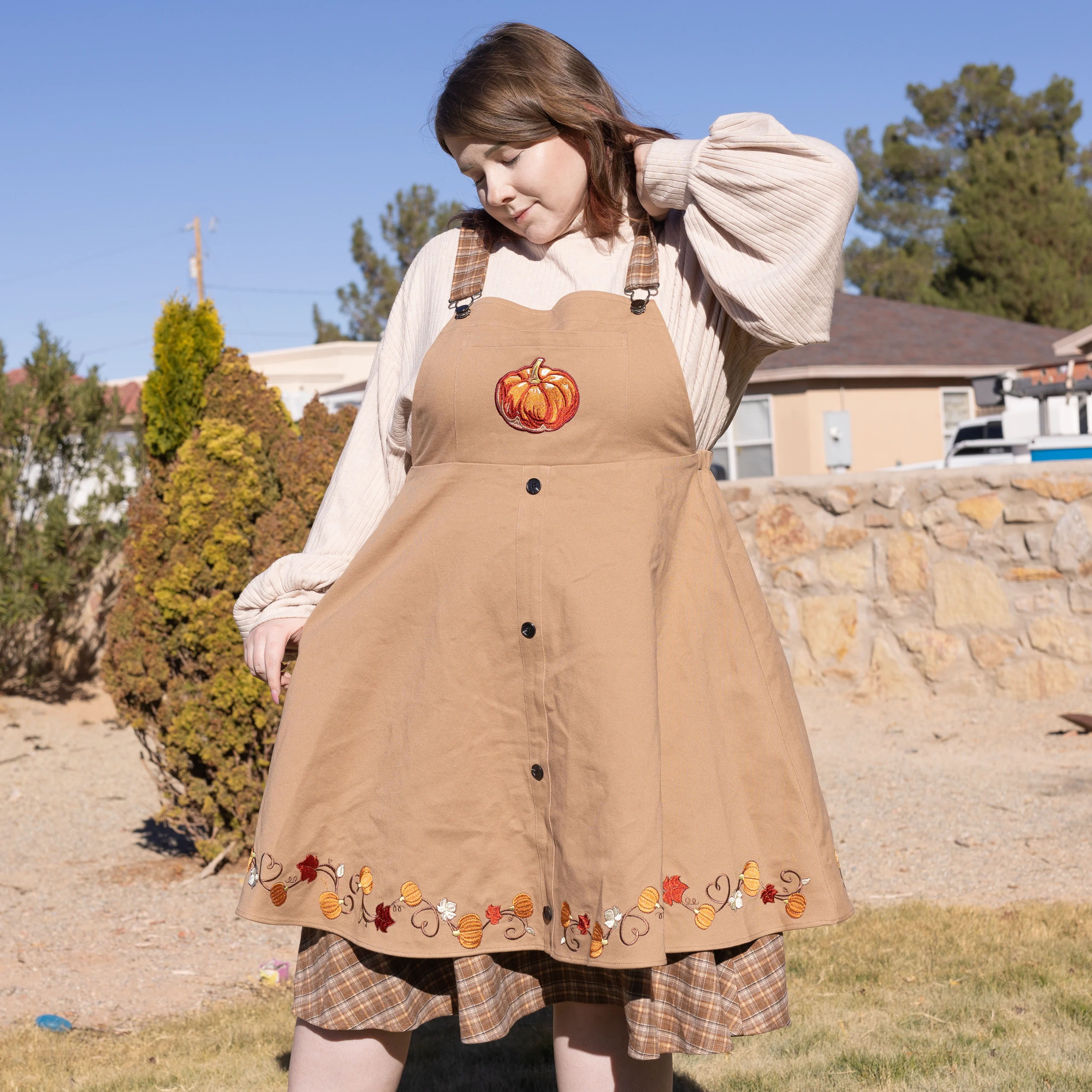 Fall Pumpkin Overalls Dress - Image 41