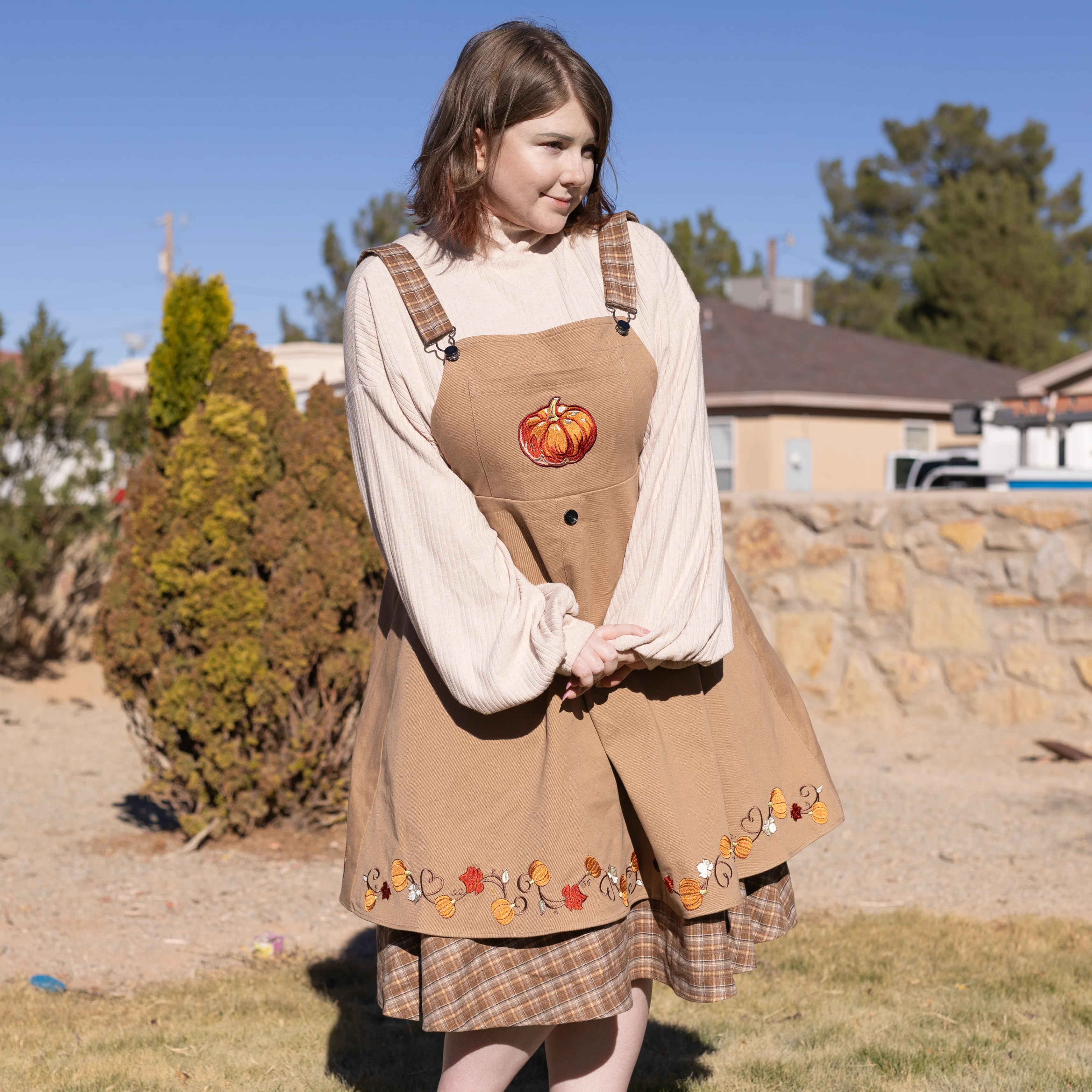 Fall Pumpkin Overalls Dress - Image 45