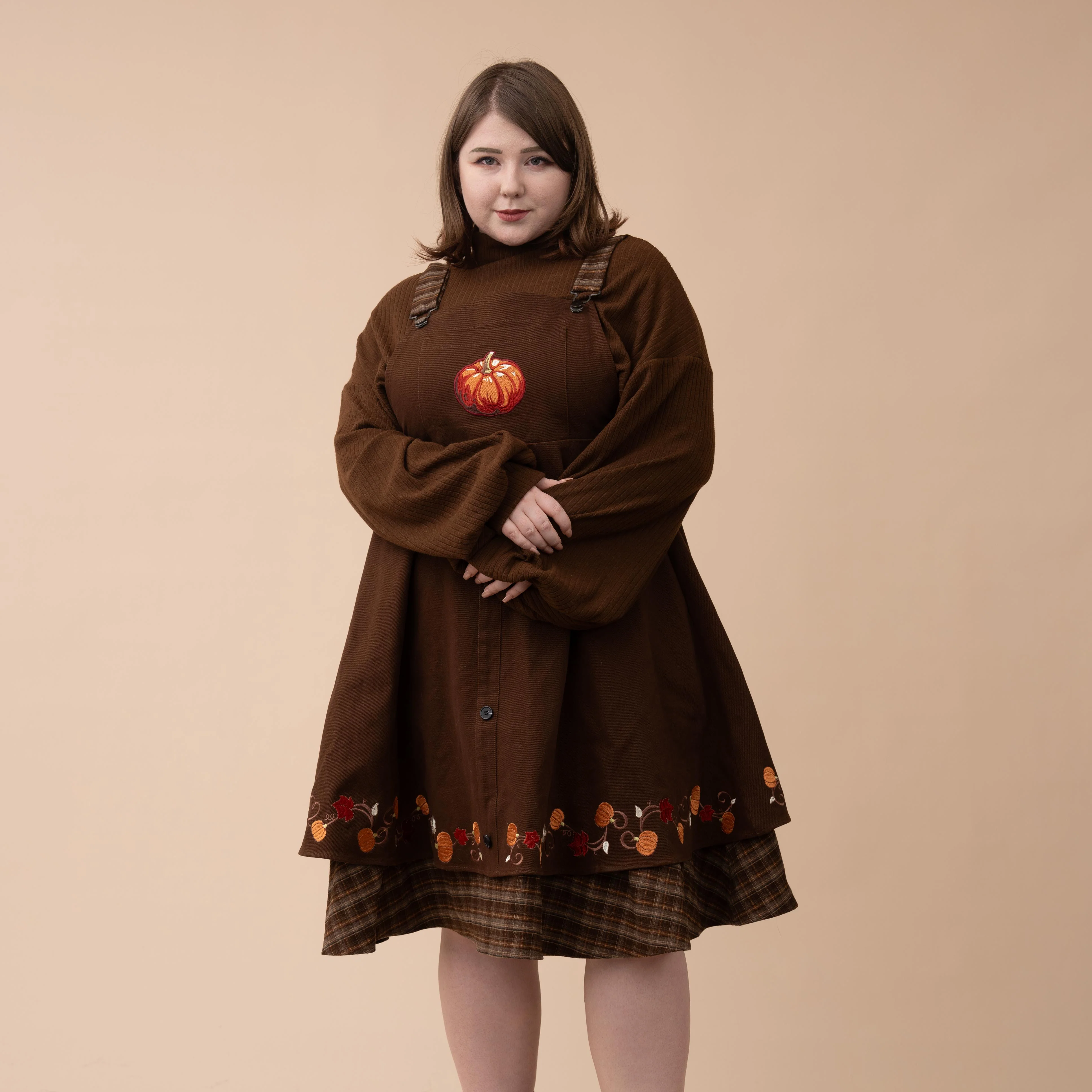 Fall Pumpkin Overalls Dress - Image 6