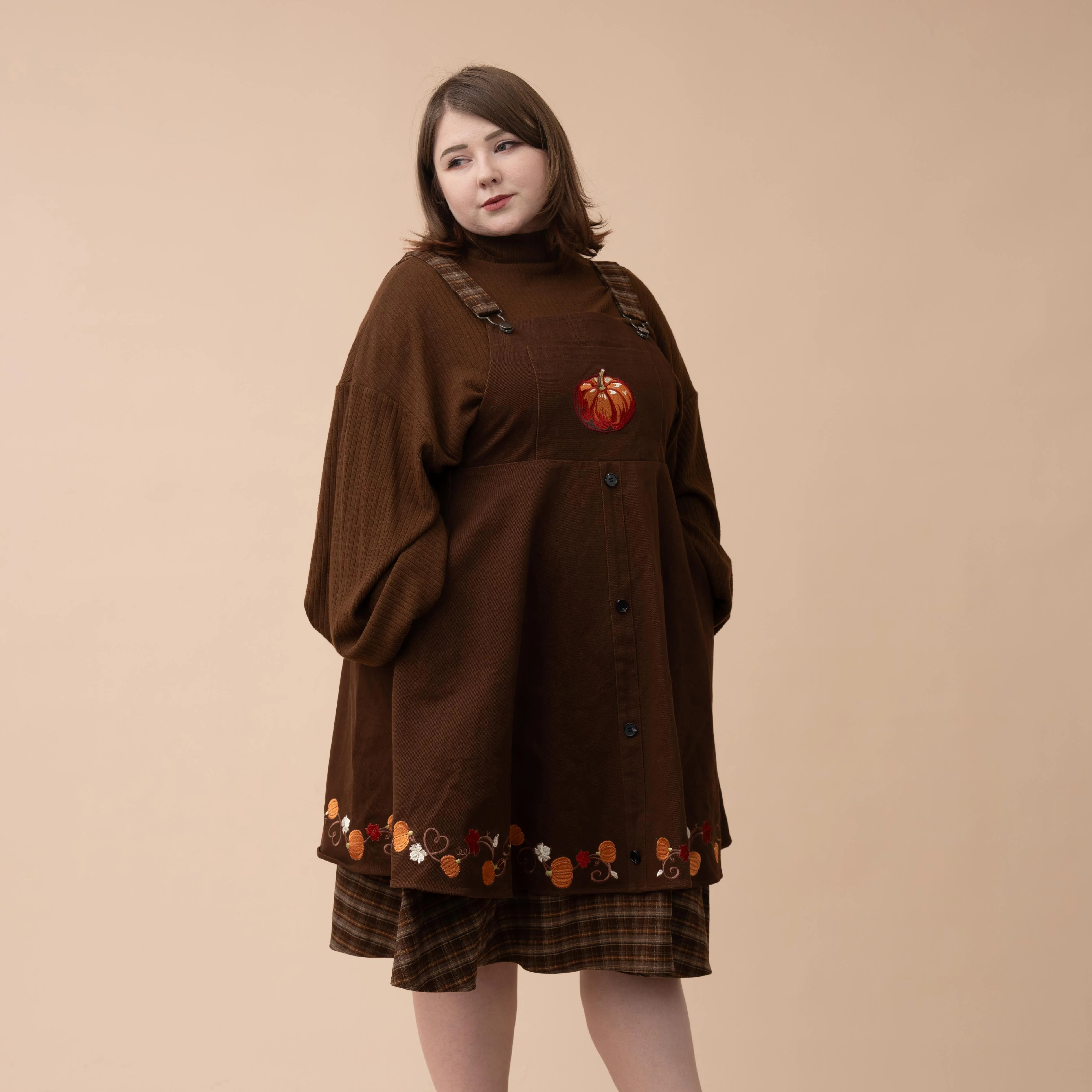 Fall Pumpkin Overalls Dress - Image 7