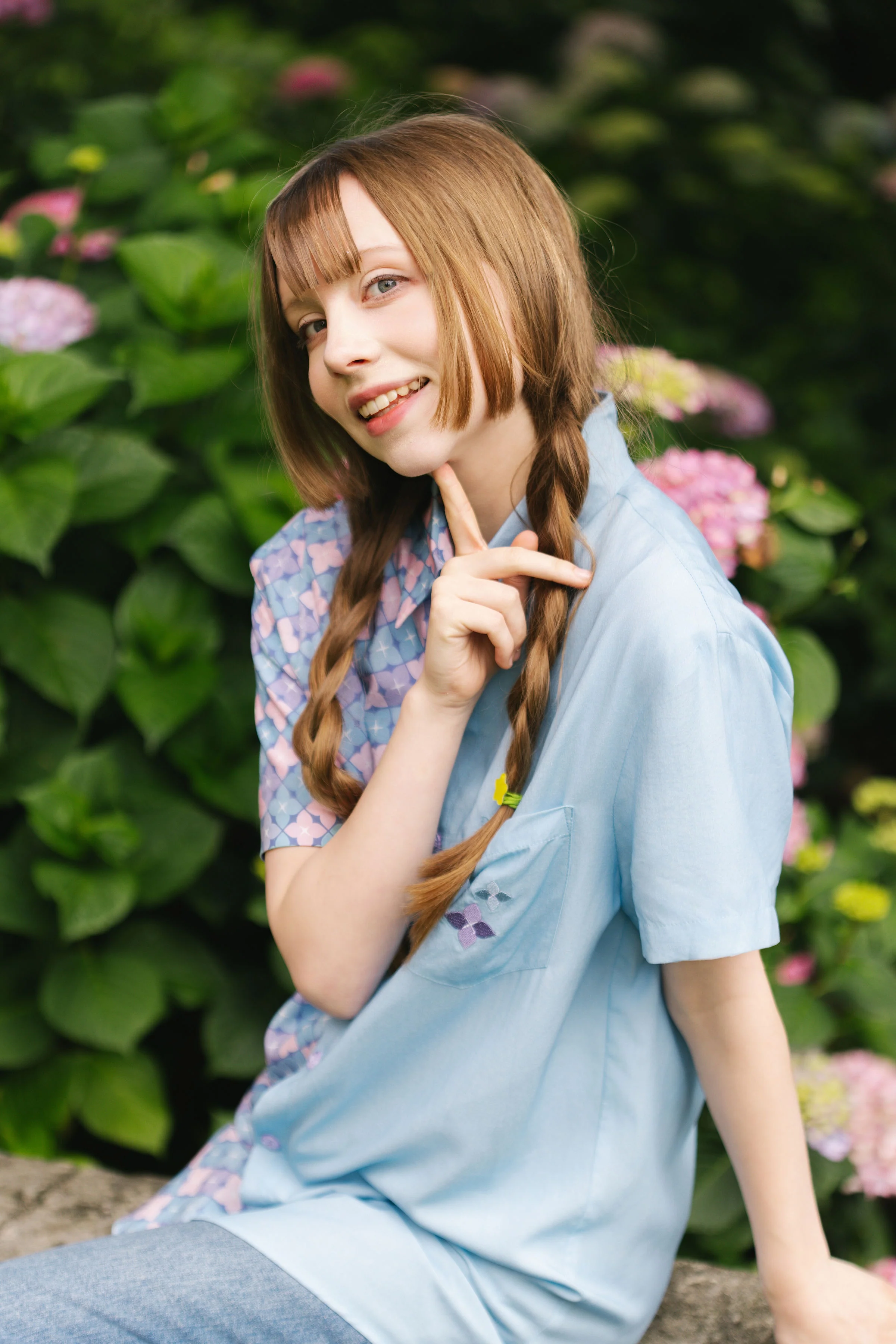 Hydrangea Colorblock Button Down Shirt (Pre-Order) - Image 4