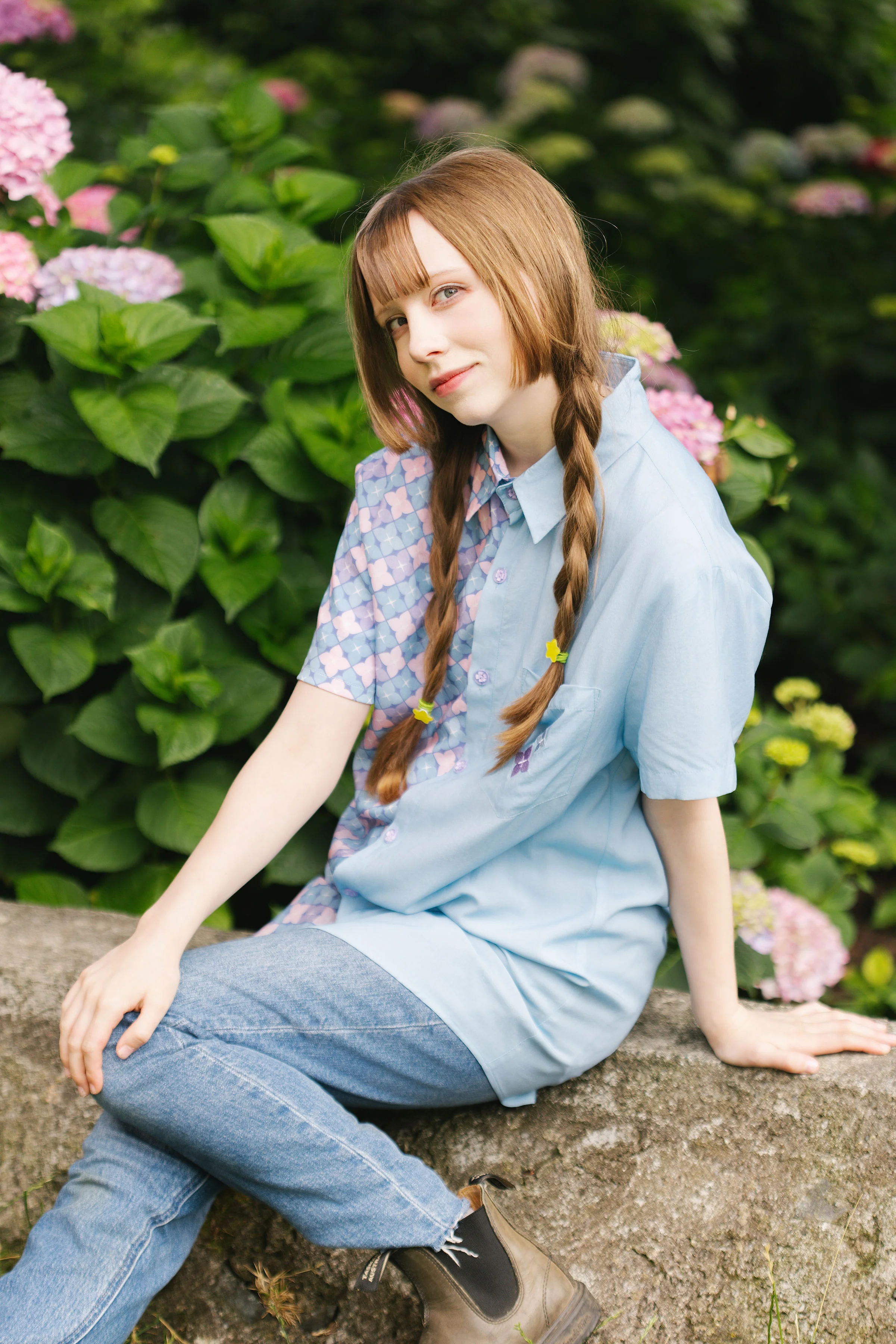 Hydrangea Colorblock Button Down Shirt (Pre-Order) - Image 5