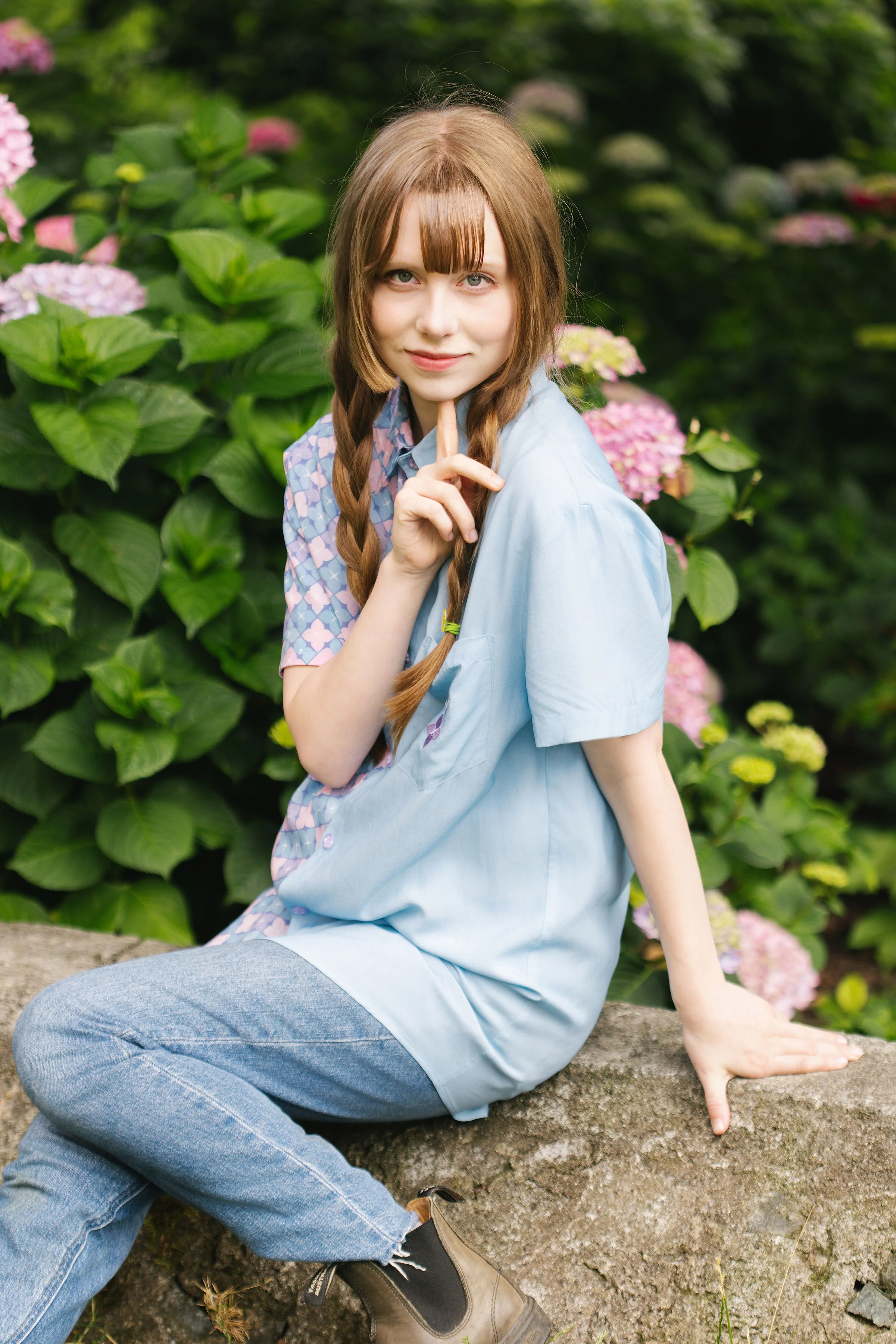 Hydrangea Colorblock Button Down Shirt (Pre-Order) - Image 6
