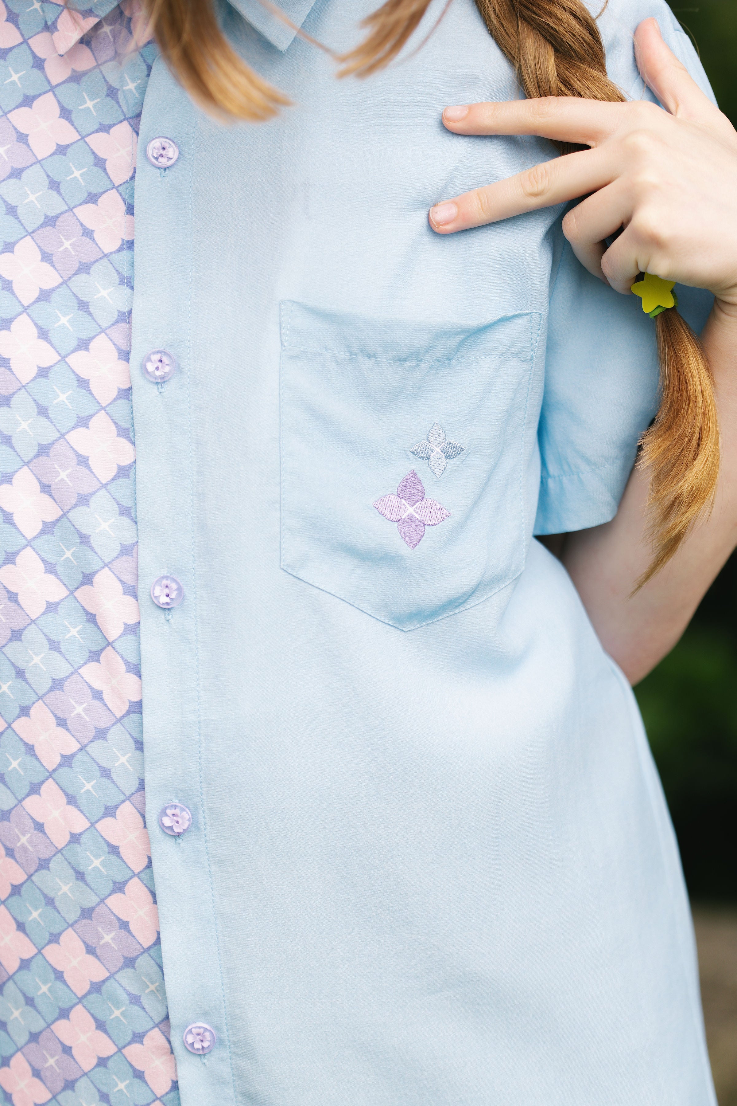 Hydrangea Colorblock Button Down Shirt (Pre-Order) - Image 7