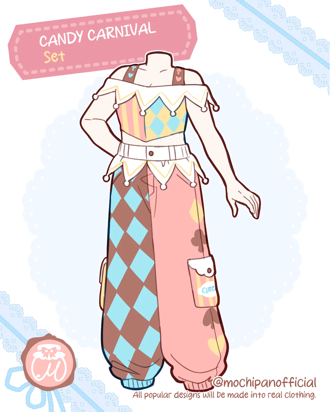 (Interest Check) Clownish Carnival Crop Top & Pants - Image 2