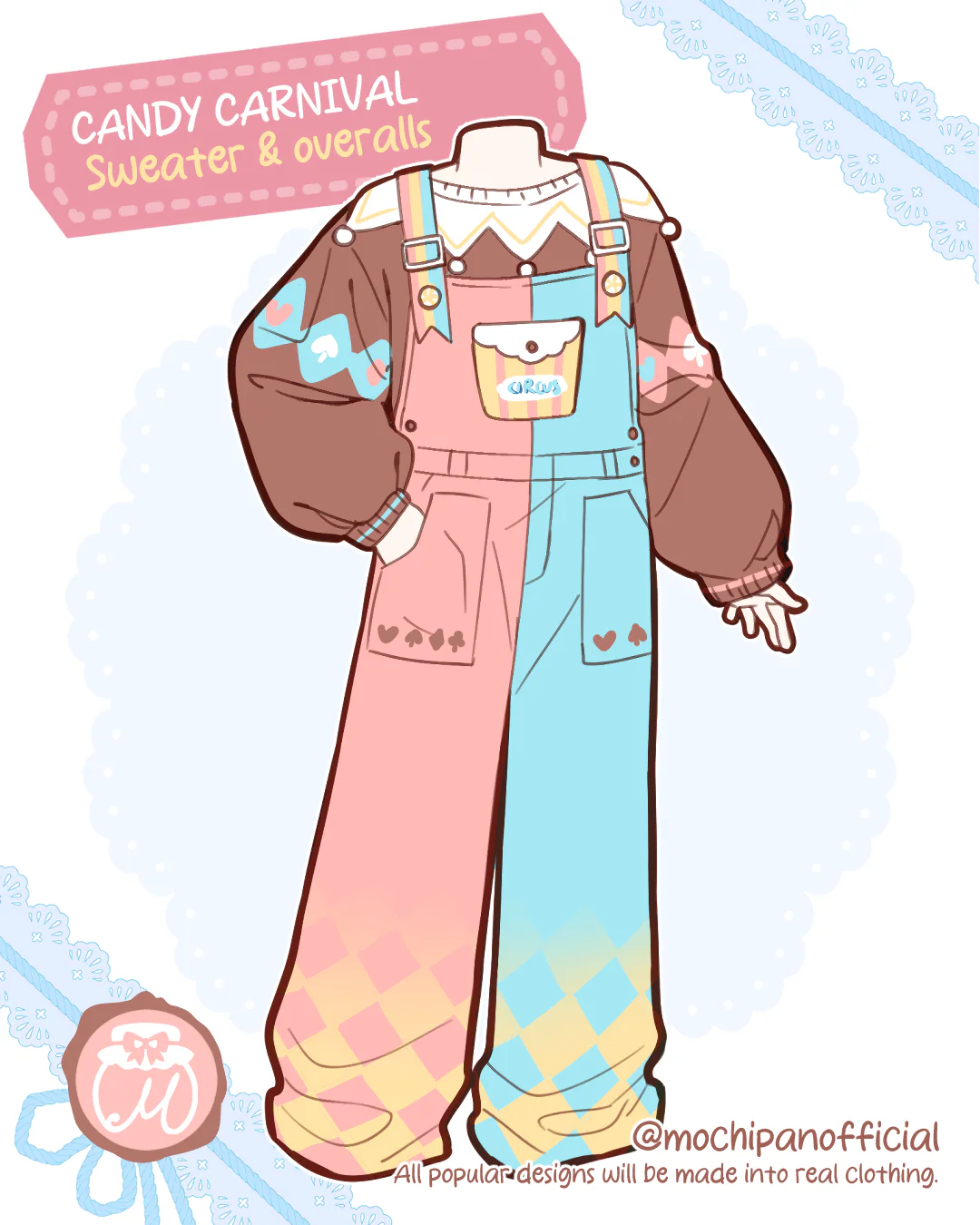 (Interest Check) Clownish Carnival Sweater & Overalls - Image 2