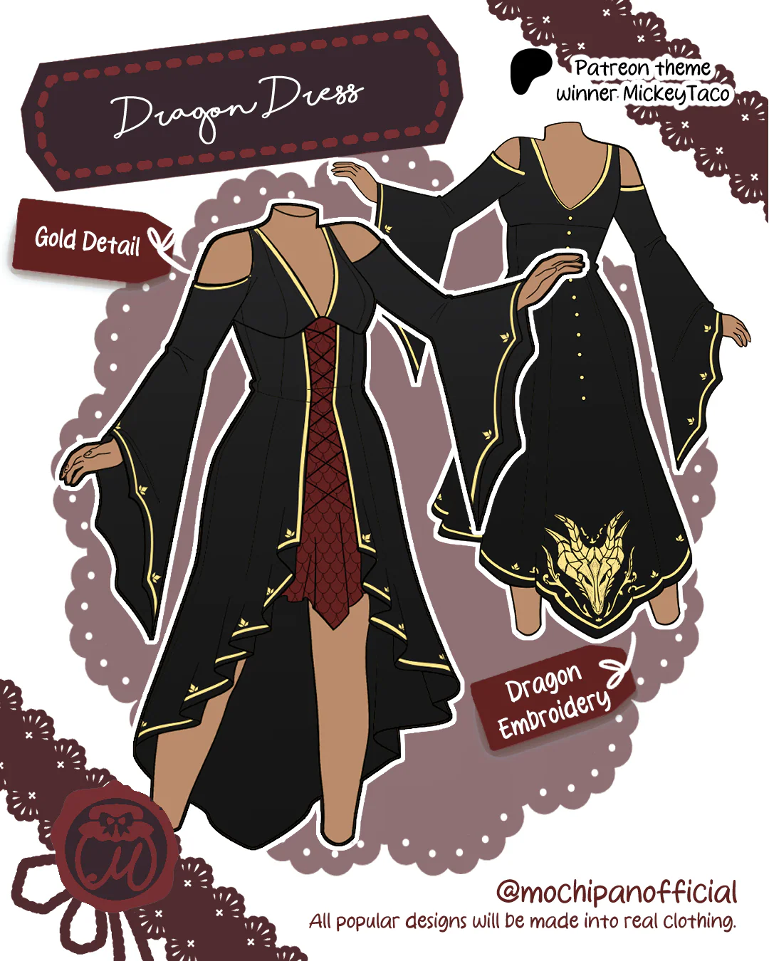 (Interest Check) Dragon Dress & Cloak - Image 4