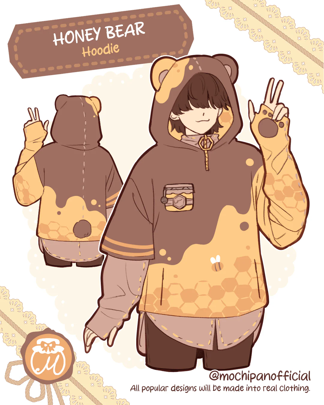 (Interest Check) Honey Bear Hoodie - Image 2
