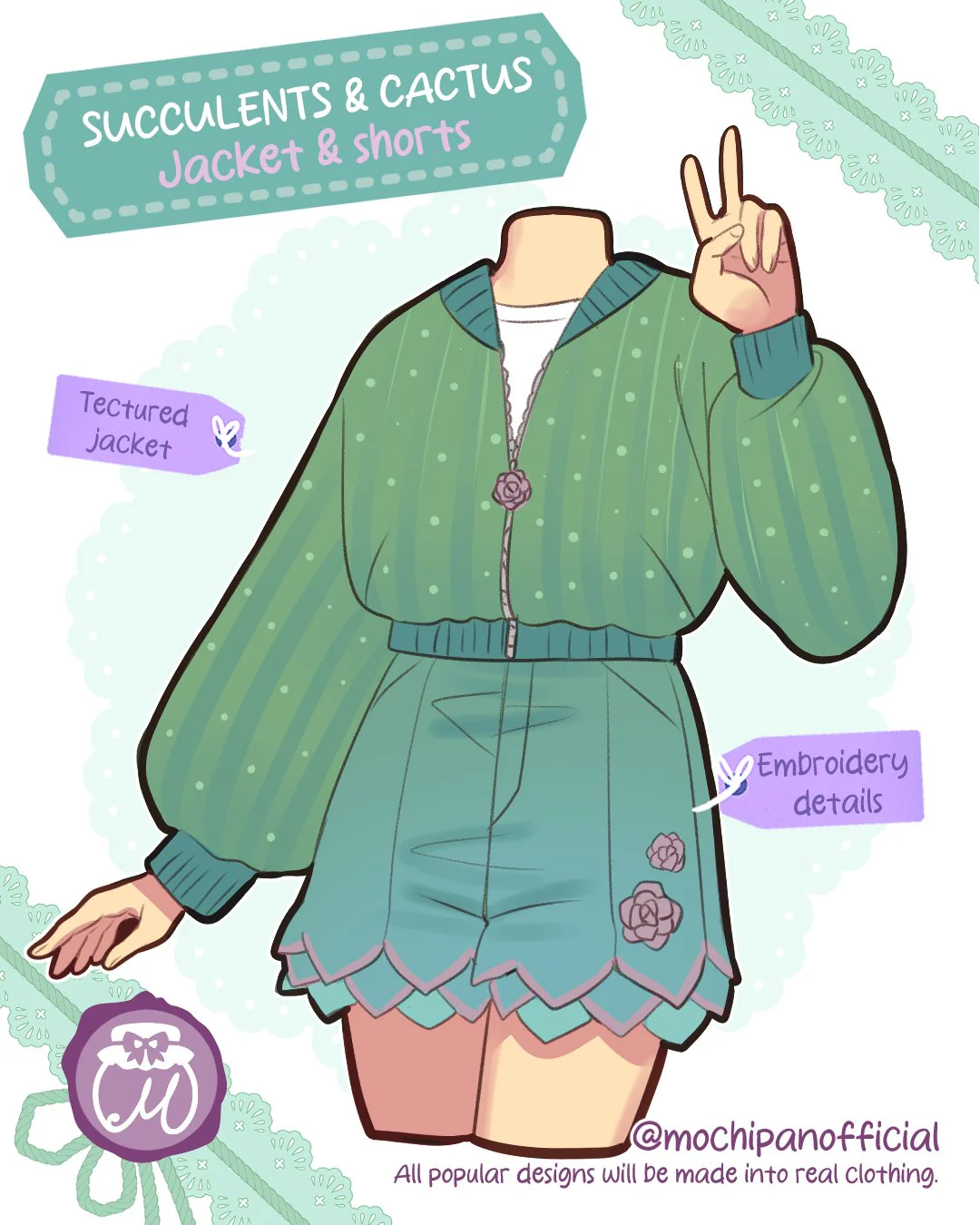 (Interest Check) Succulent & Cactus Jacket & Shorts (In Development)